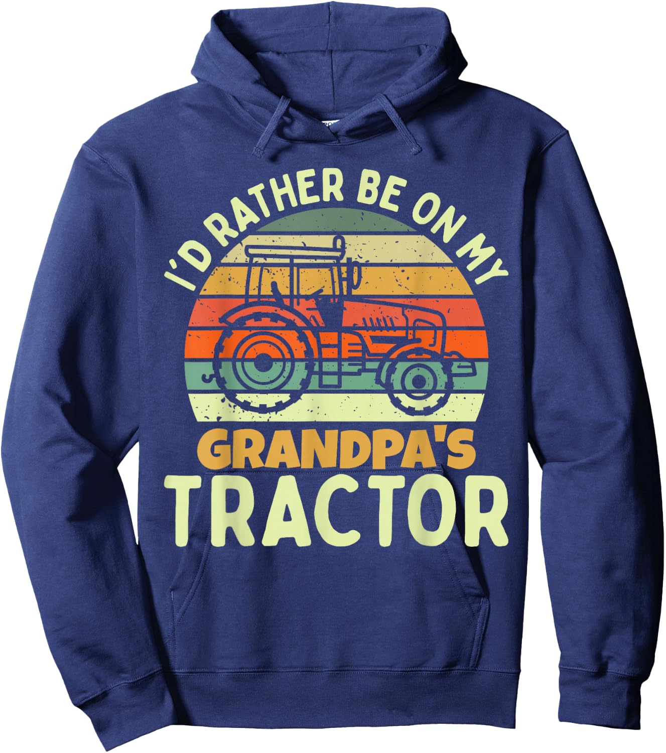 Funny Farmer Kids Farm Tractor Hoodie - Hoodie | Navy
