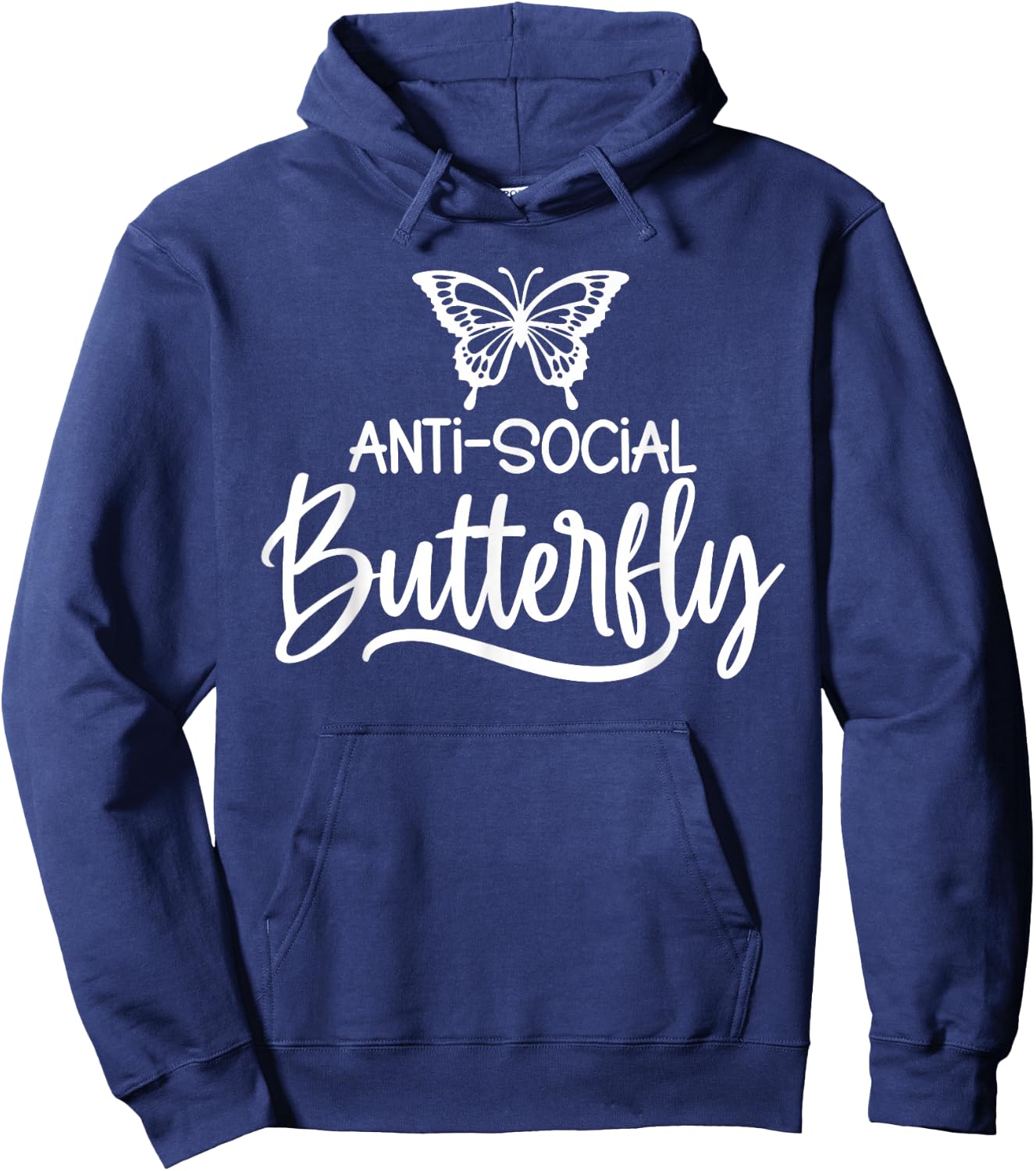 Anti-Social Butterfly Fuuny Sarcastic Hoodie - Hoodie | Navy