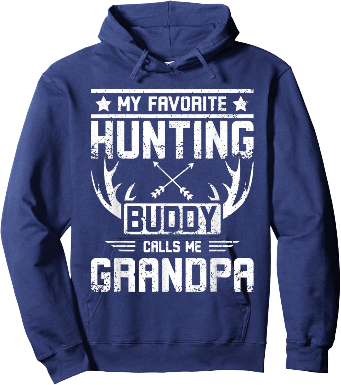 My favorite hunting buddy calls me grandpa Hoodie - Hoodie | Navy