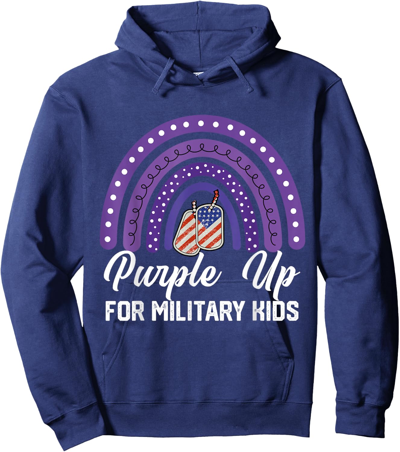 Purple up for Military Kids Rainbow Hoodie - Hoodie | Navy