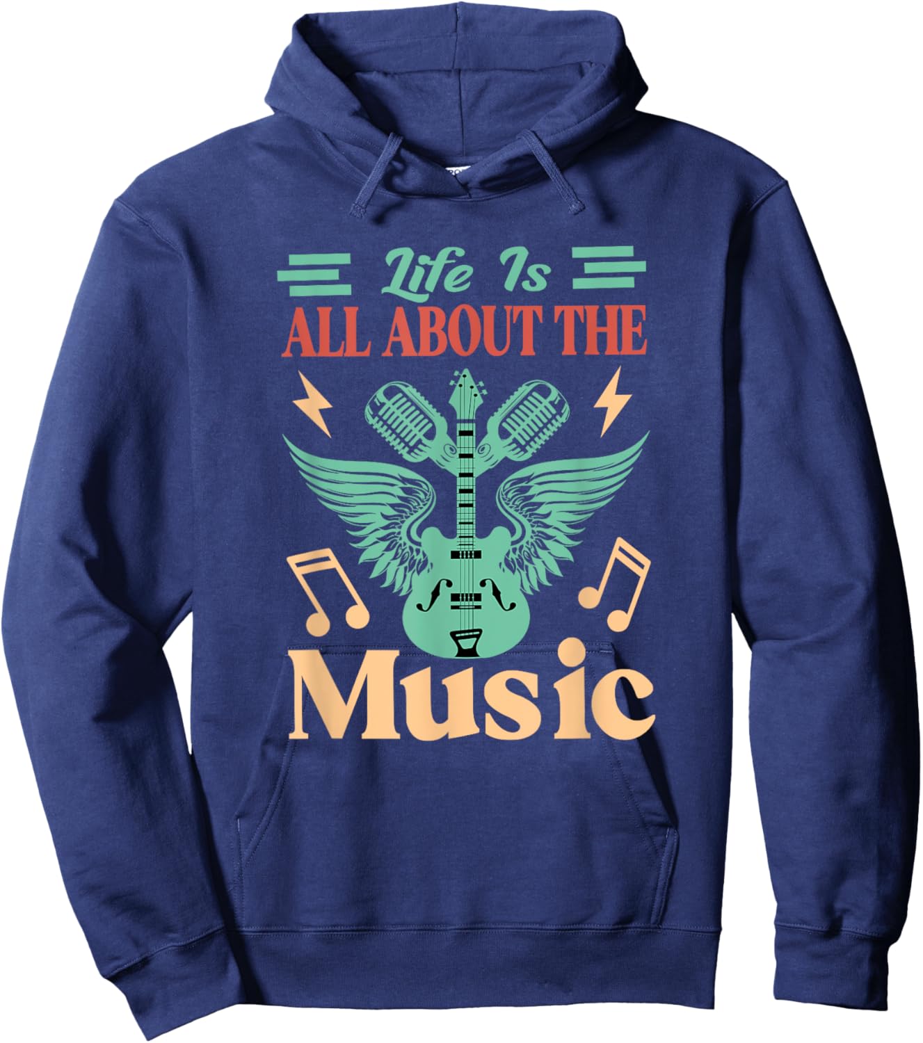 Life Is All About The Music Hoodie - Hoodie | Navy