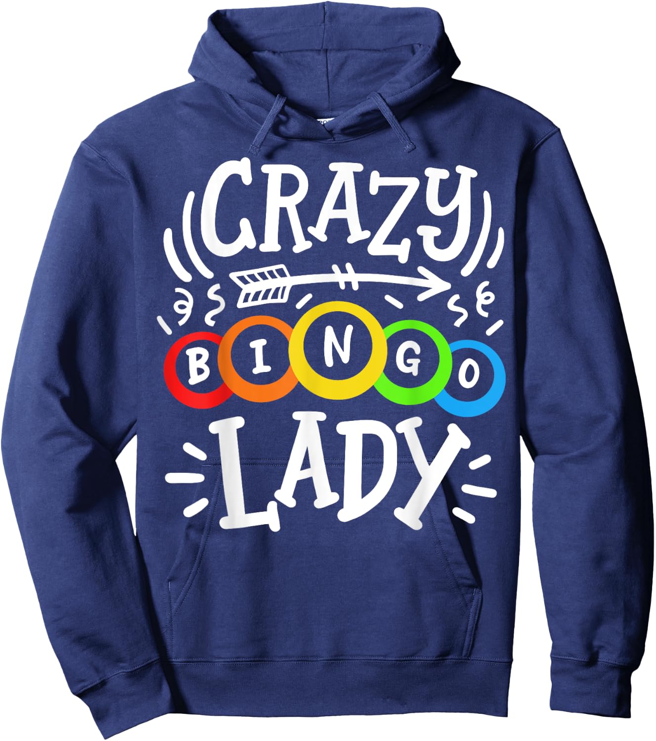 Bingo Crazy Bingo Lady Hoodie - Hoodie | Navy