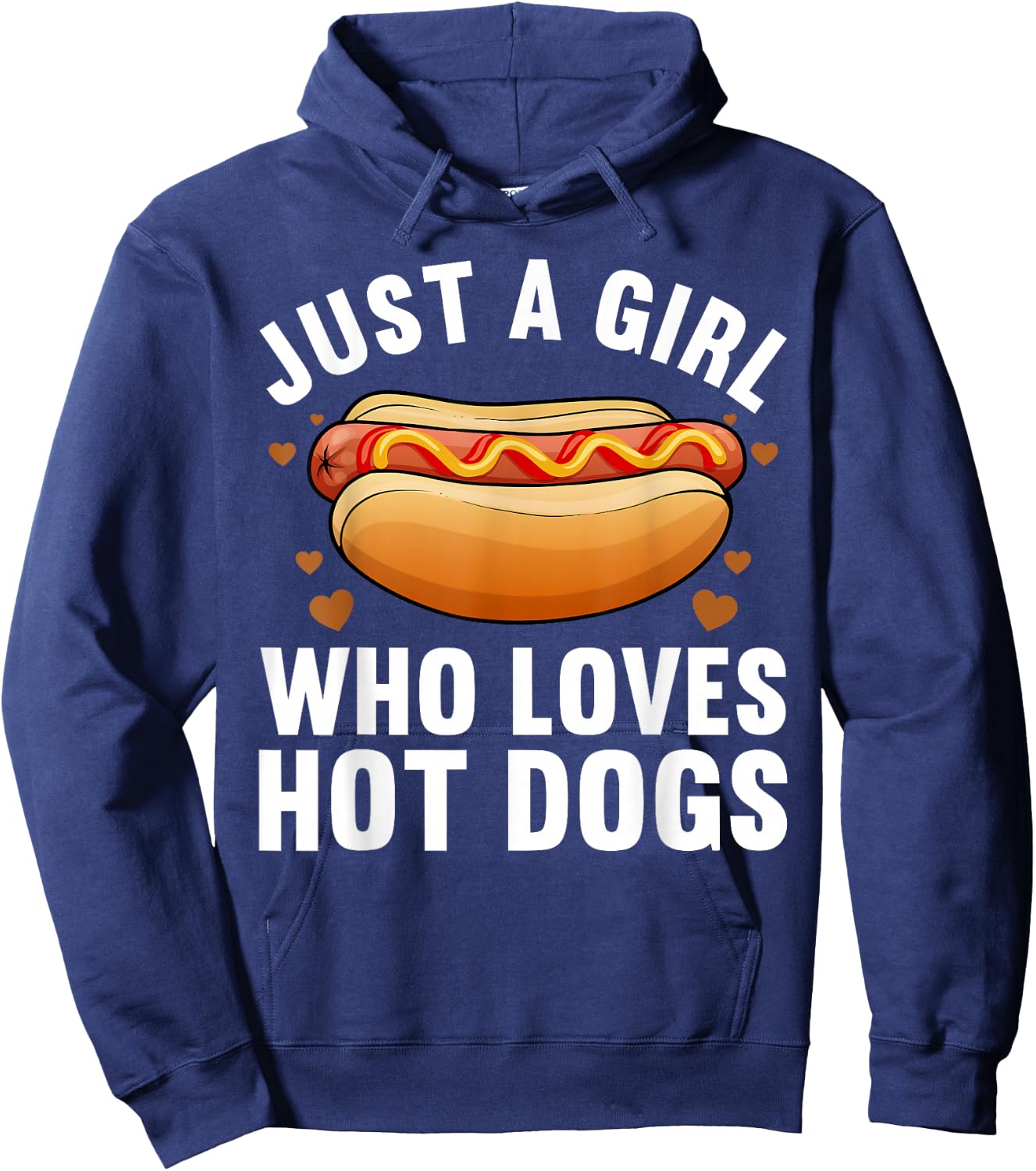 Funny Hot Dog Design Girls Food Hotdog Lovers Hoodie - Hoodie | Navy