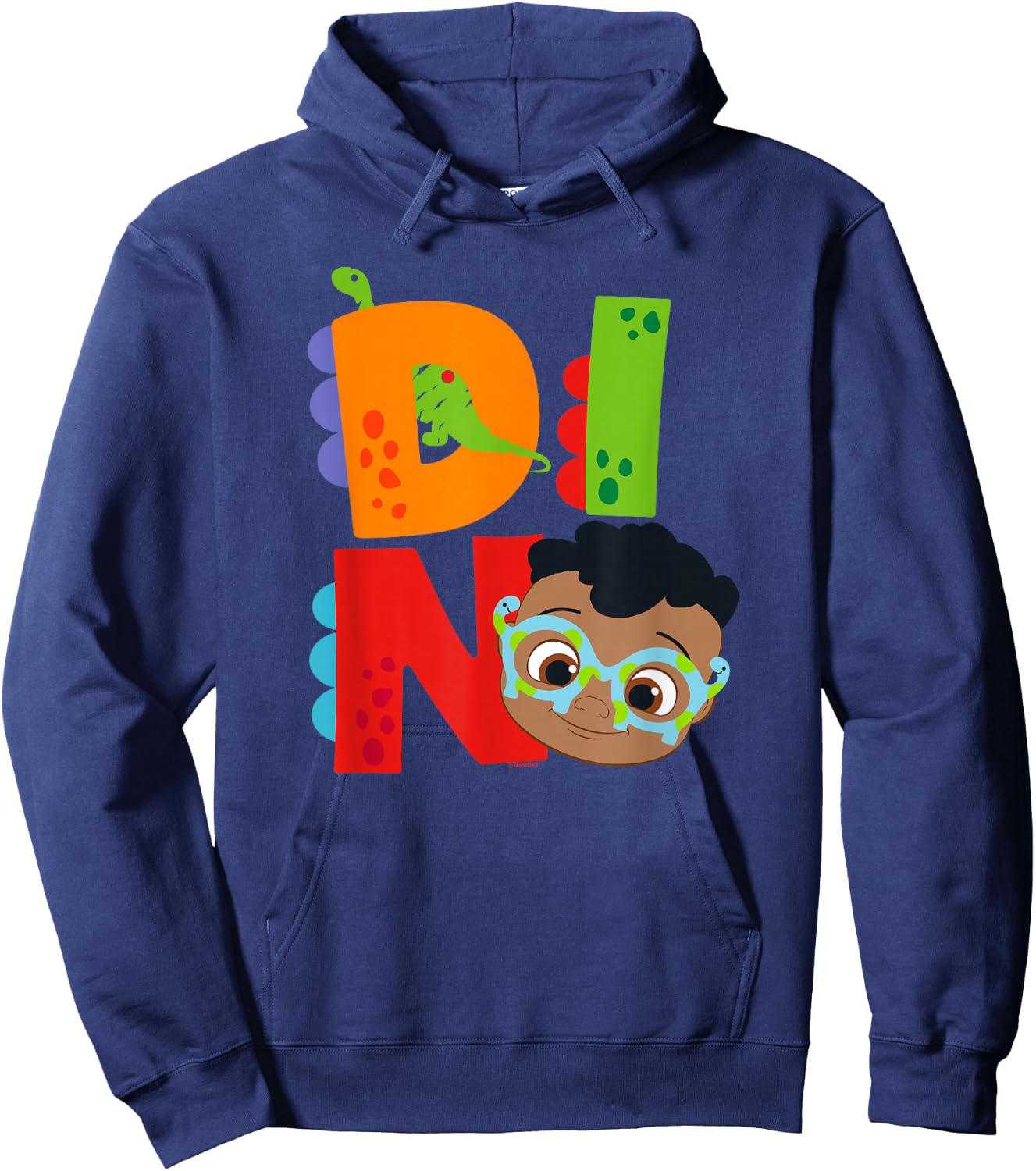 CoComelon Cody Dino Text Big Head Fill Hoodie - Hoodie | Navy