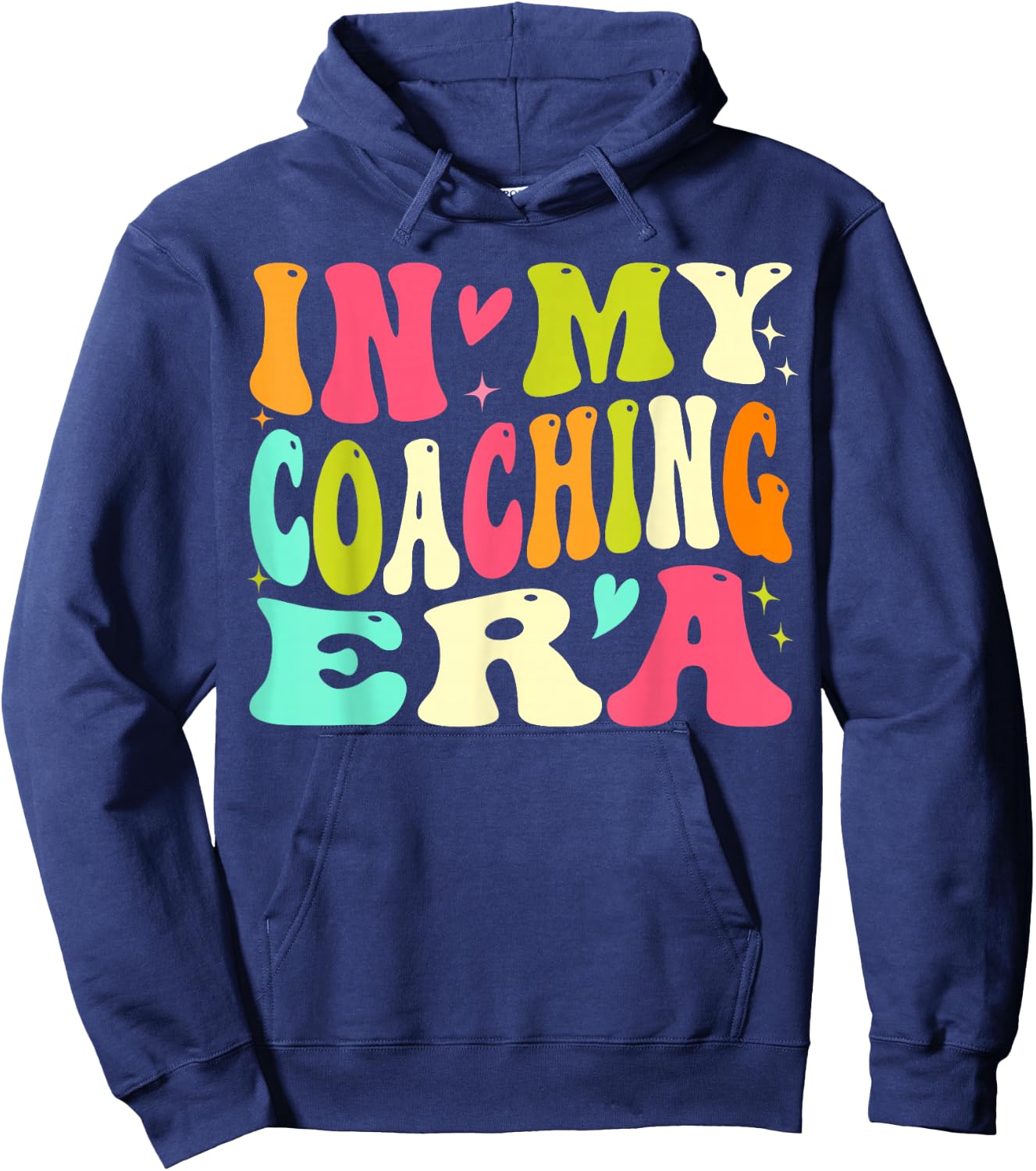 In My Coaching Era Groovy Hoodie - Hoodie | Navy