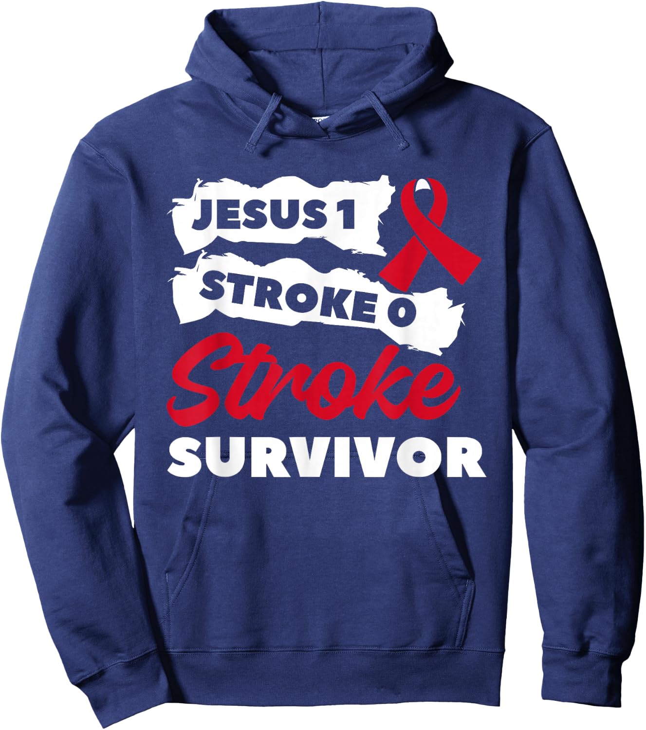 Jesus 1 Stroke 0 Stroke Survivor Awareness Hoodie - Hoodie | Navy