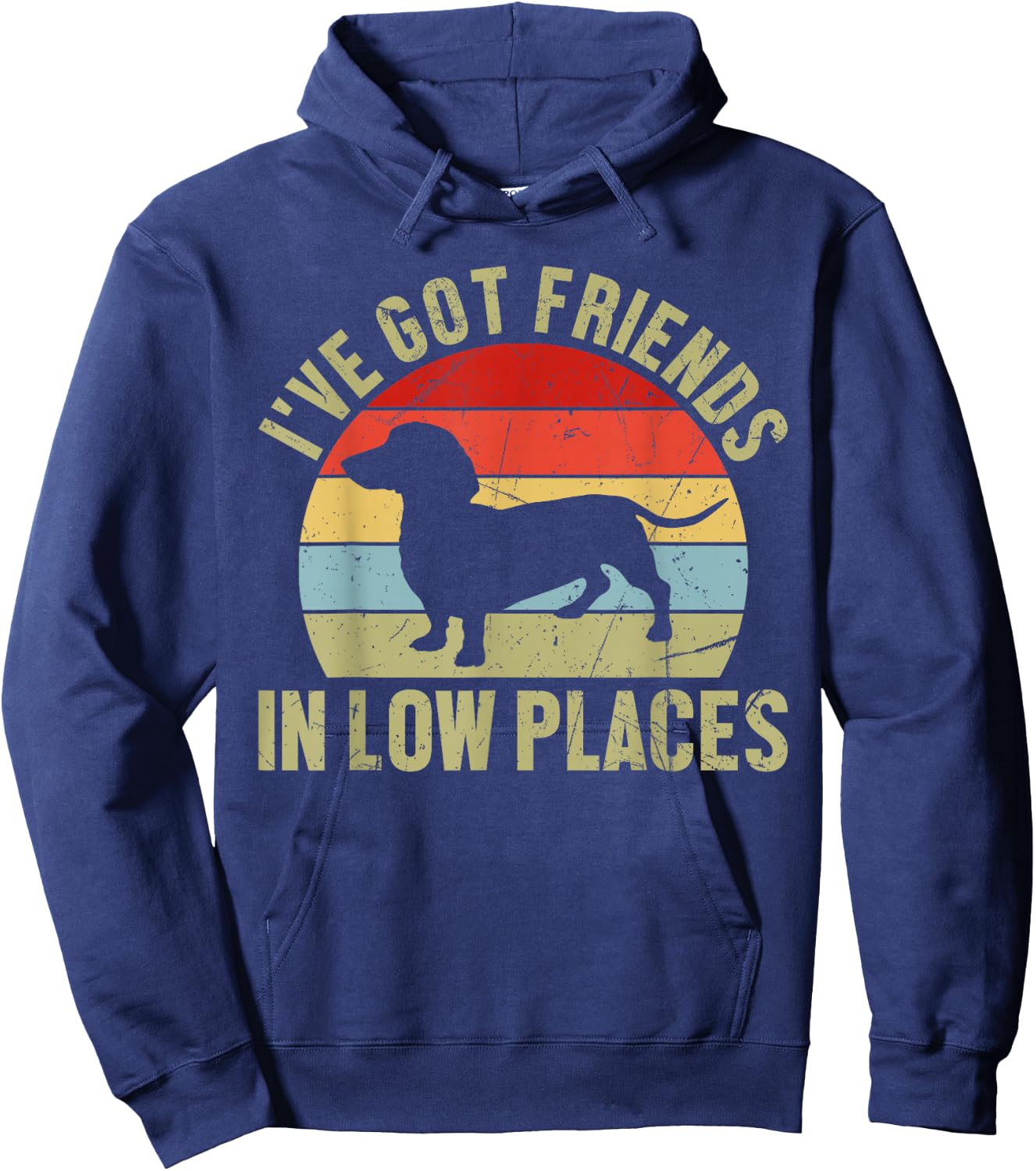 I've Got Friends In Low Places Dachshund Hoodie - Hoodie | Navy