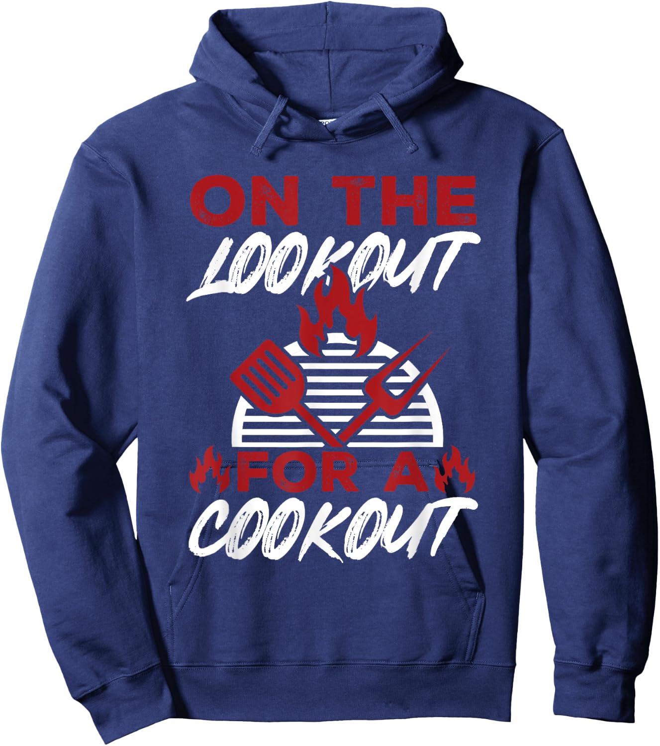 BBQ Barbeque - On The Lookout For A Cookout Hoodie - Hoodie | Navy