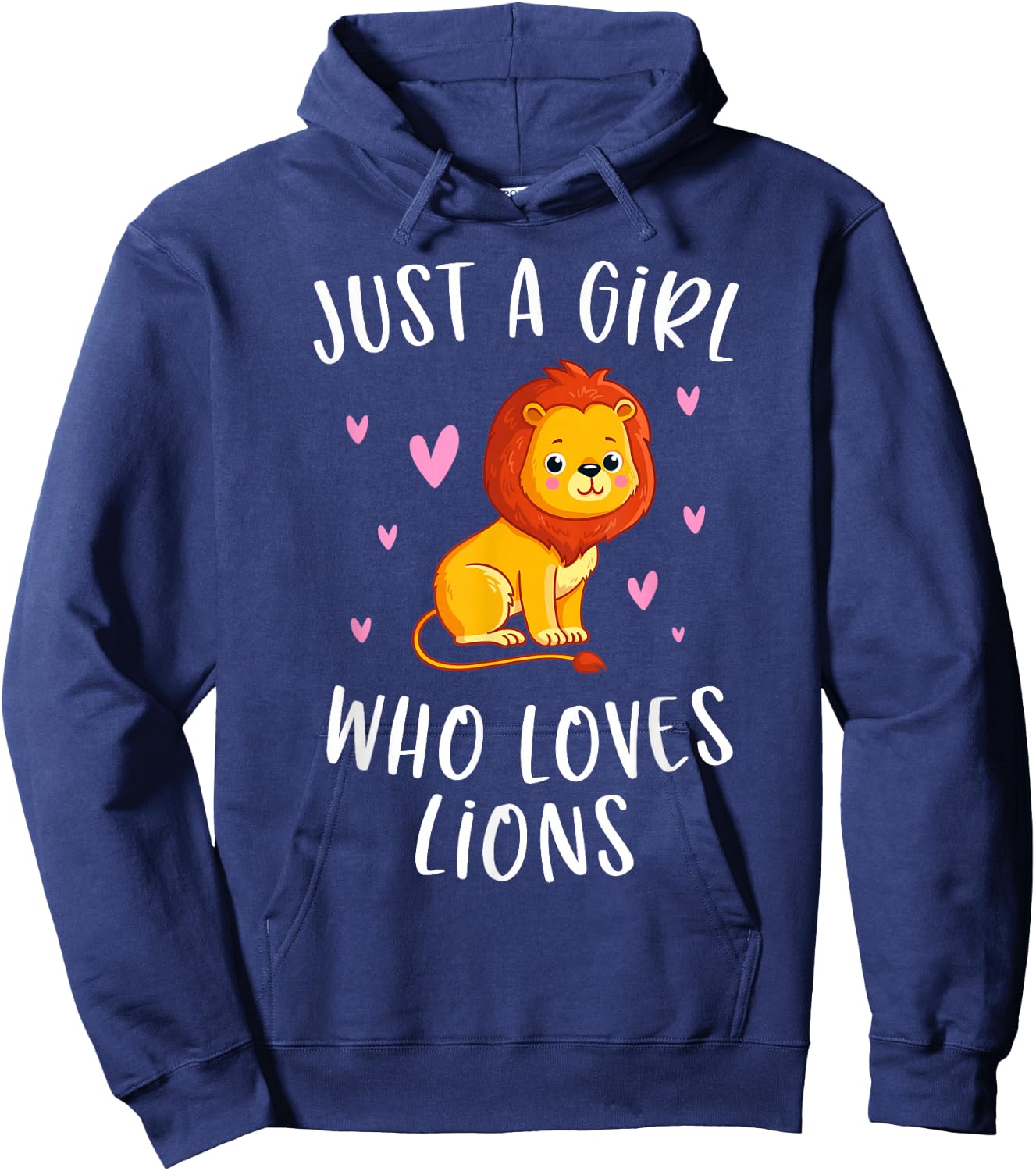 Just A Girl Who Loves Lions Cute Lion Lover Hoodie - Hoodie | Navy
