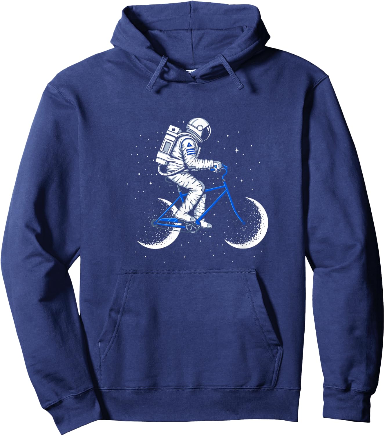 Moon Cycle Astronaut on Bicycle Space Galaxy Hoodie - Hoodie | Navy