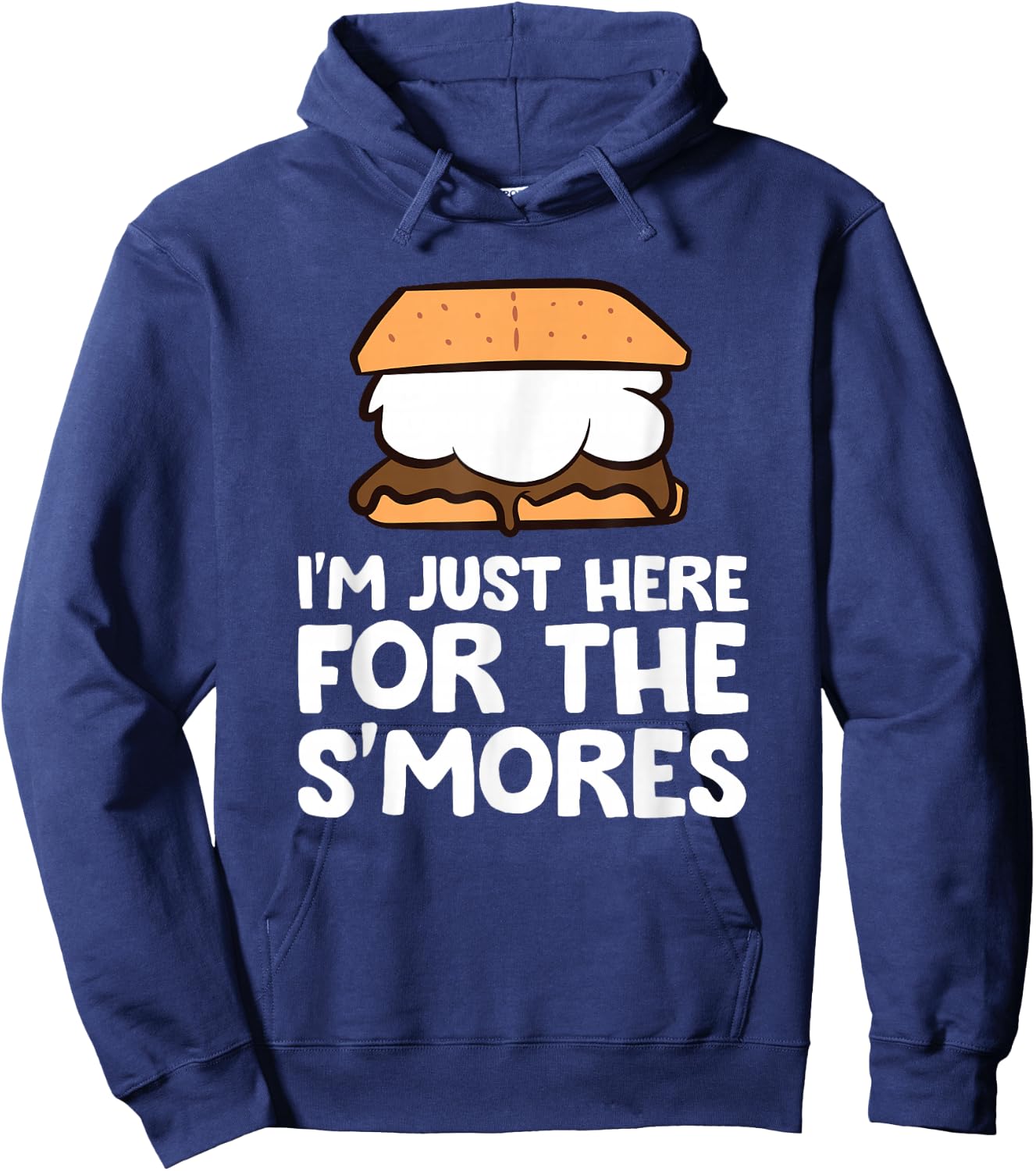 I'm Just Here For The Smores Campfire S'Mores Hoodie - Hoodie | Navy