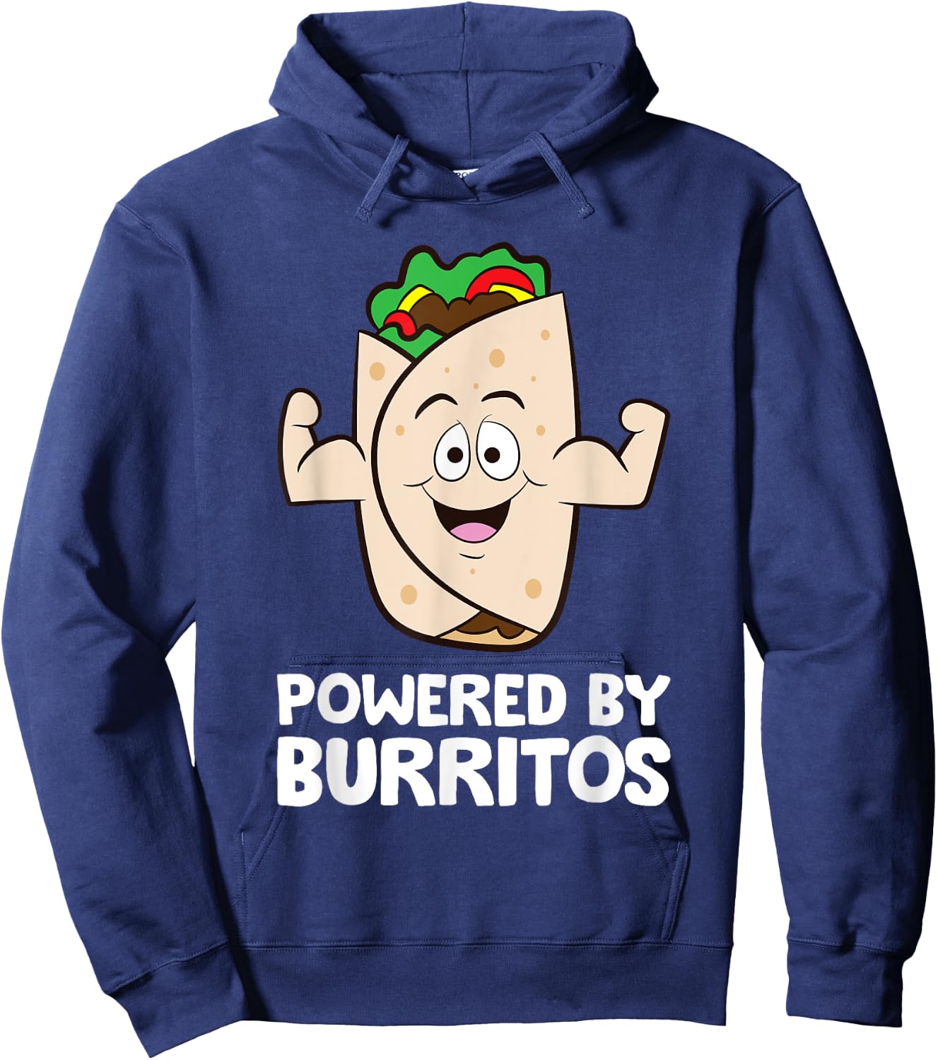 Mexican Food Burrito Lover Powered By Burritos Hoodie - Hoodie | Navy