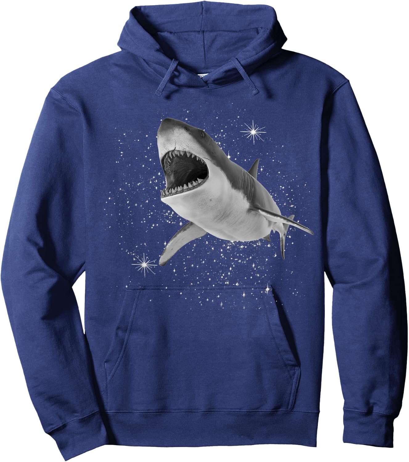 Shark Black and White Starry Stars Hoodie - Hoodie | Navy