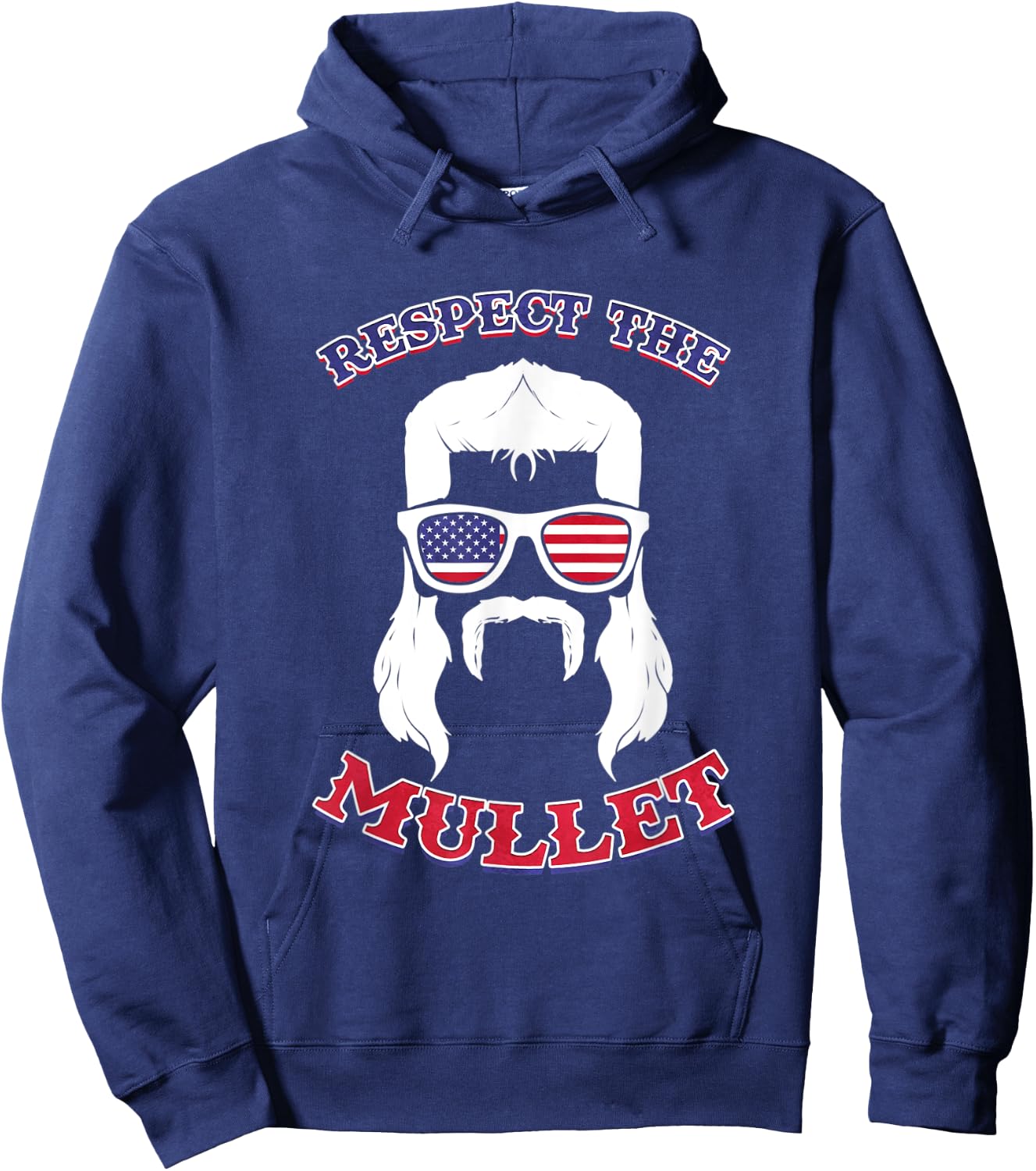 Respect the Mullet - Funny USA Mullet Hoodie - Hoodie | Navy