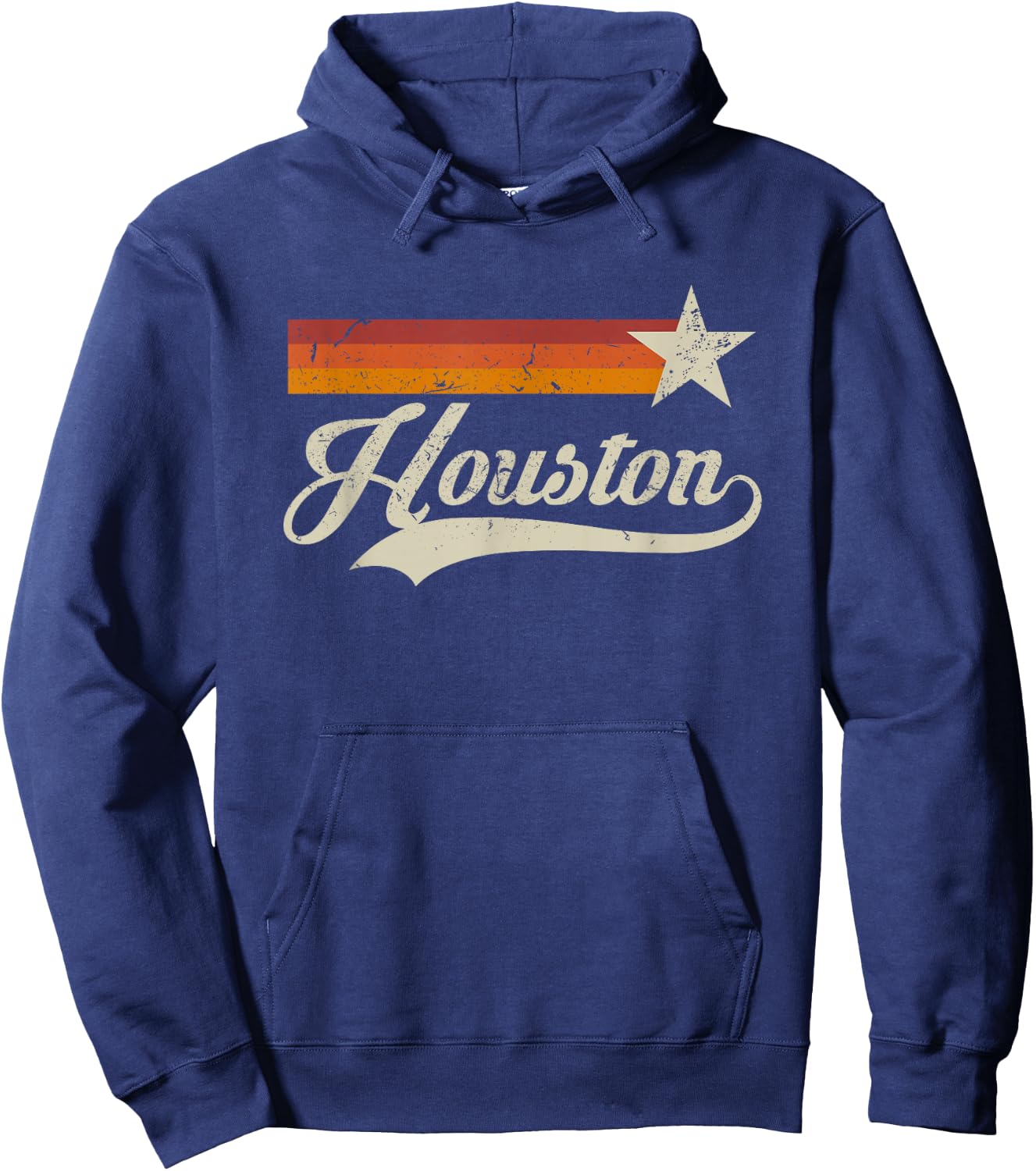 Vintage Houston Texas Houston Baseball Proud Hoodie - Hoodie | Navy