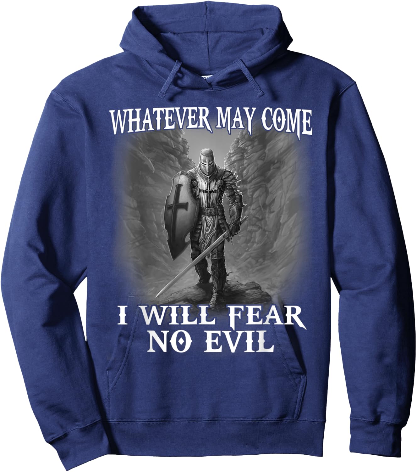 Christian Warrior Knight Templar Prayer To Evil Hoodie - Hoodie | Navy