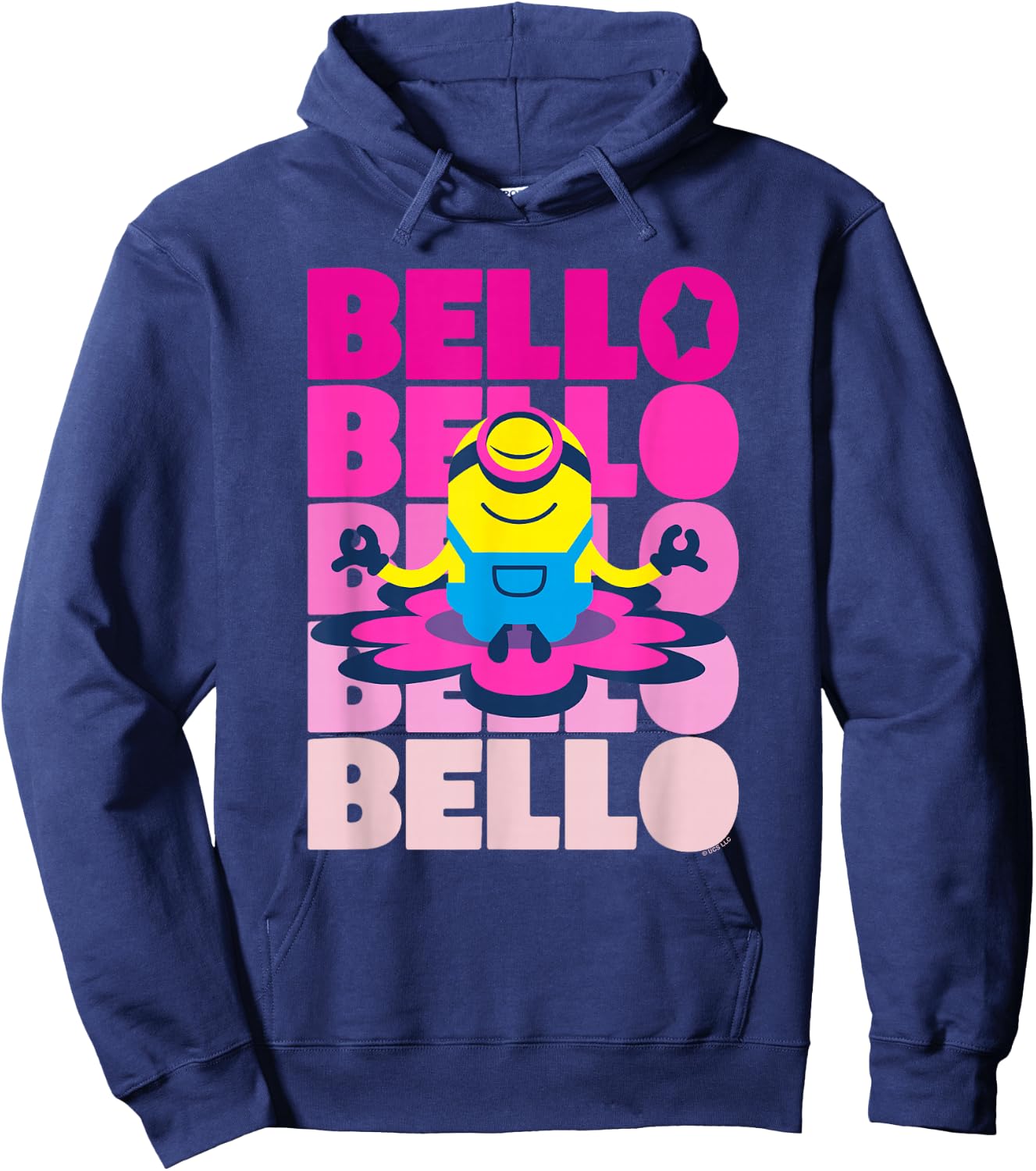 Minions Stuart Bello Meditation Text Stack Hoodie - Hoodie | Navy