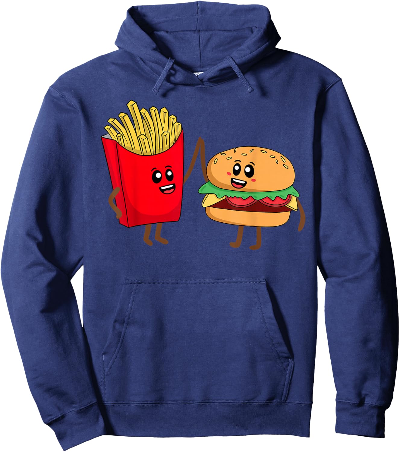 Cool Hamburger Women French Fries Burger Lover Hoodie - Hoodie | Navy