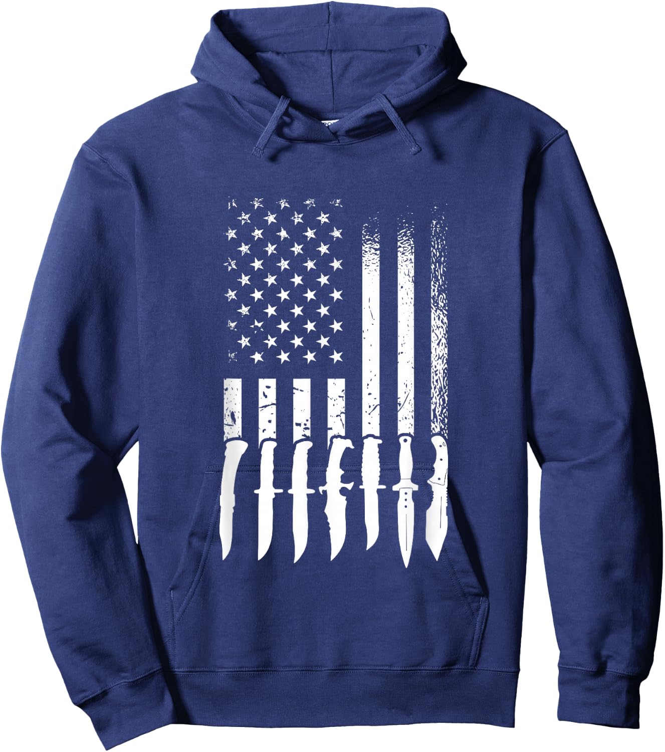 US Flag Knife Enthusiast, Knife Collection Hoodie - Hoodie | Navy