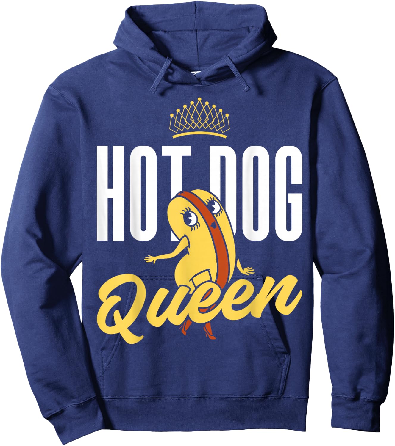 Hot Dog Adult Queen Hot Dog Queen Hoodie - Hoodie | Navy