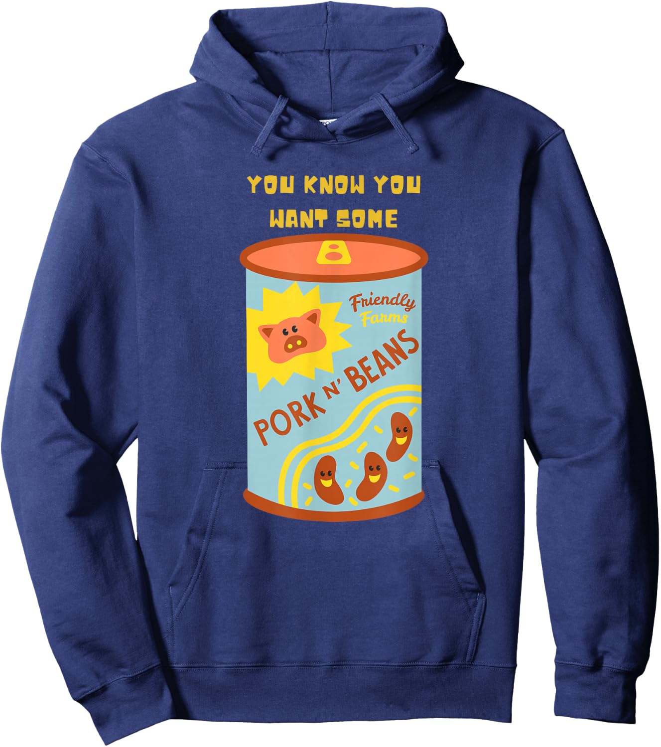 Funny Thanksgiving Pork and Beans Dinner Hoodie - Hoodie | Navy