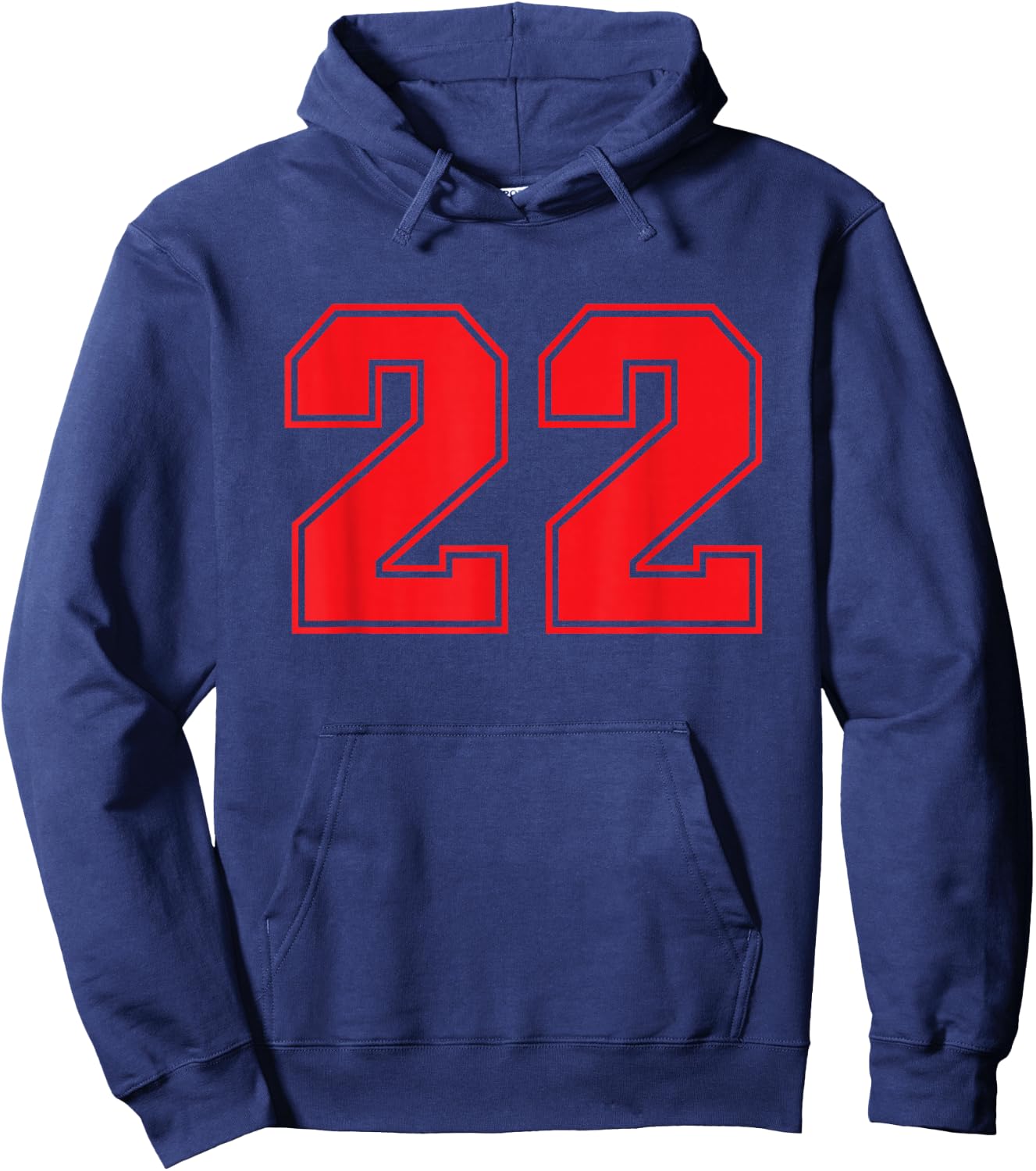 Red Sports Team Number #22 Hoodie - Hoodie | Navy
