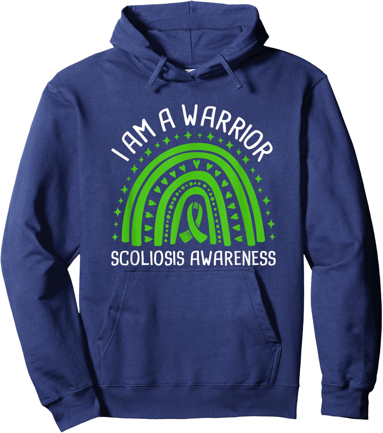 I Am A Warrior Scoliosis Awareness Hoodie - Hoodie | Navy