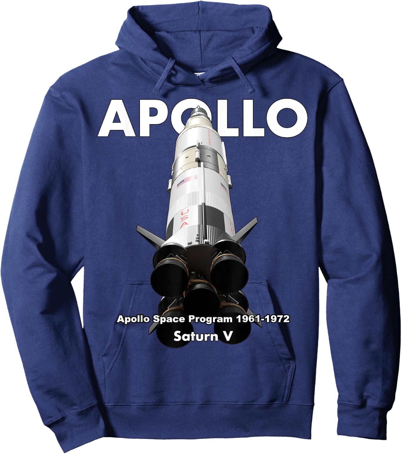 Apollo Saturn V Moon Rocket Hoodie - Hoodie | Navy