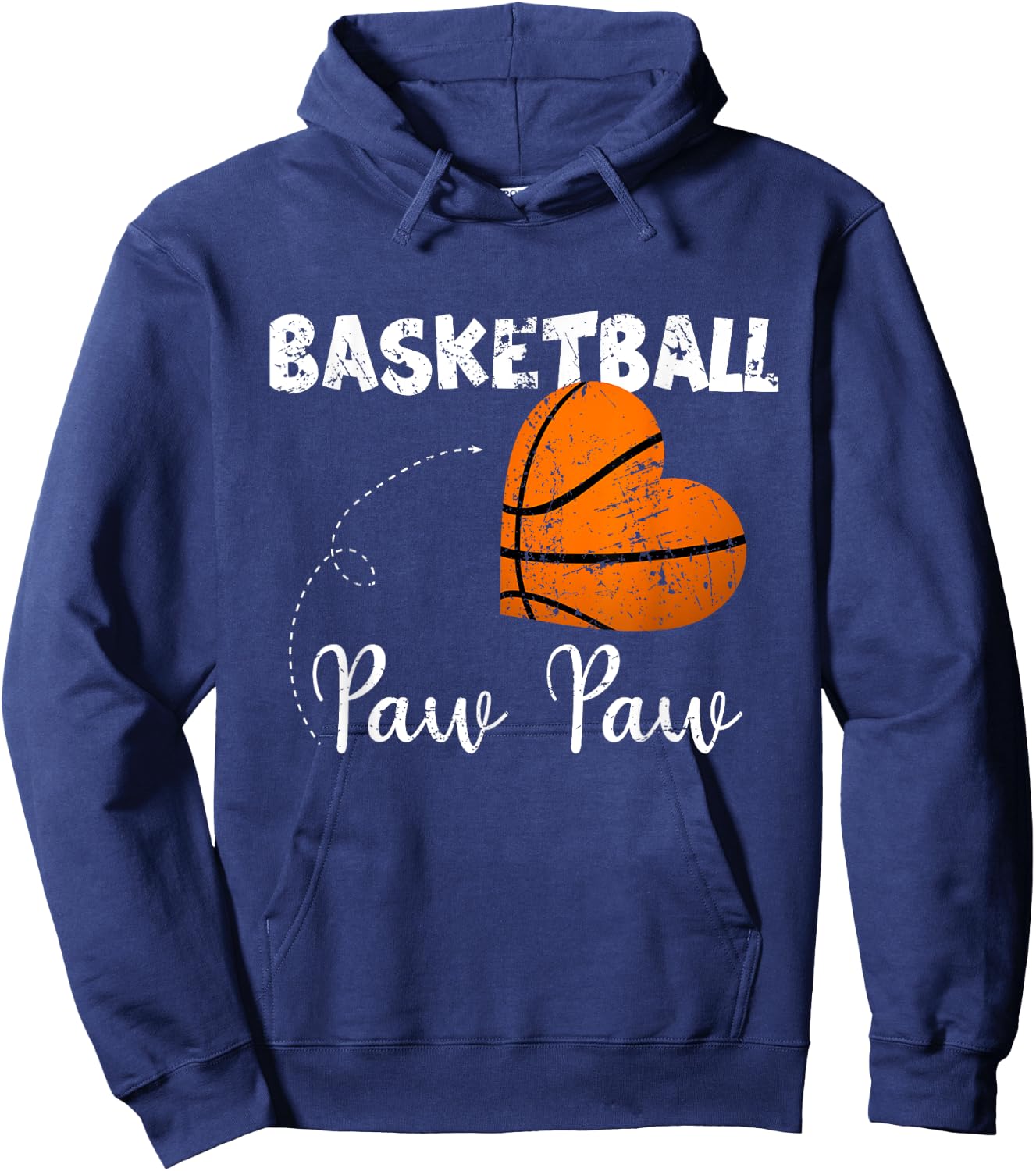 Cute Basketball Heart Basketball Paw Paw Hoodie - Hoodie | Navy