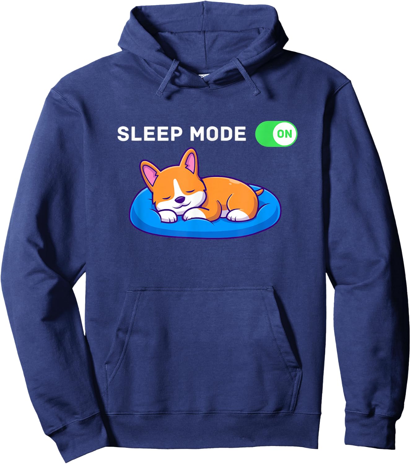 Sleep Mode On Funny Corgi Dog Kawaii Design Hoodie - Hoodie | Navy