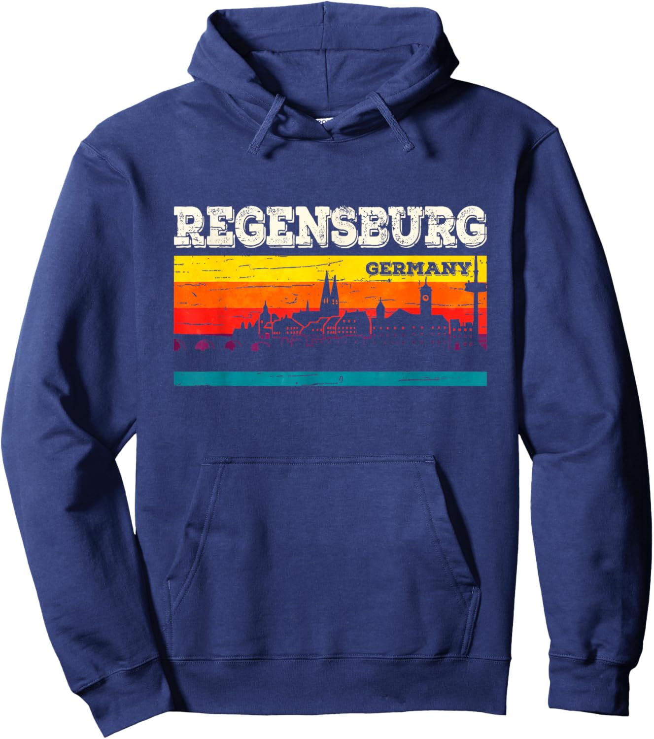Regensburg Skyline Funny Regensburger Germany Hoodie - Hoodie | Navy