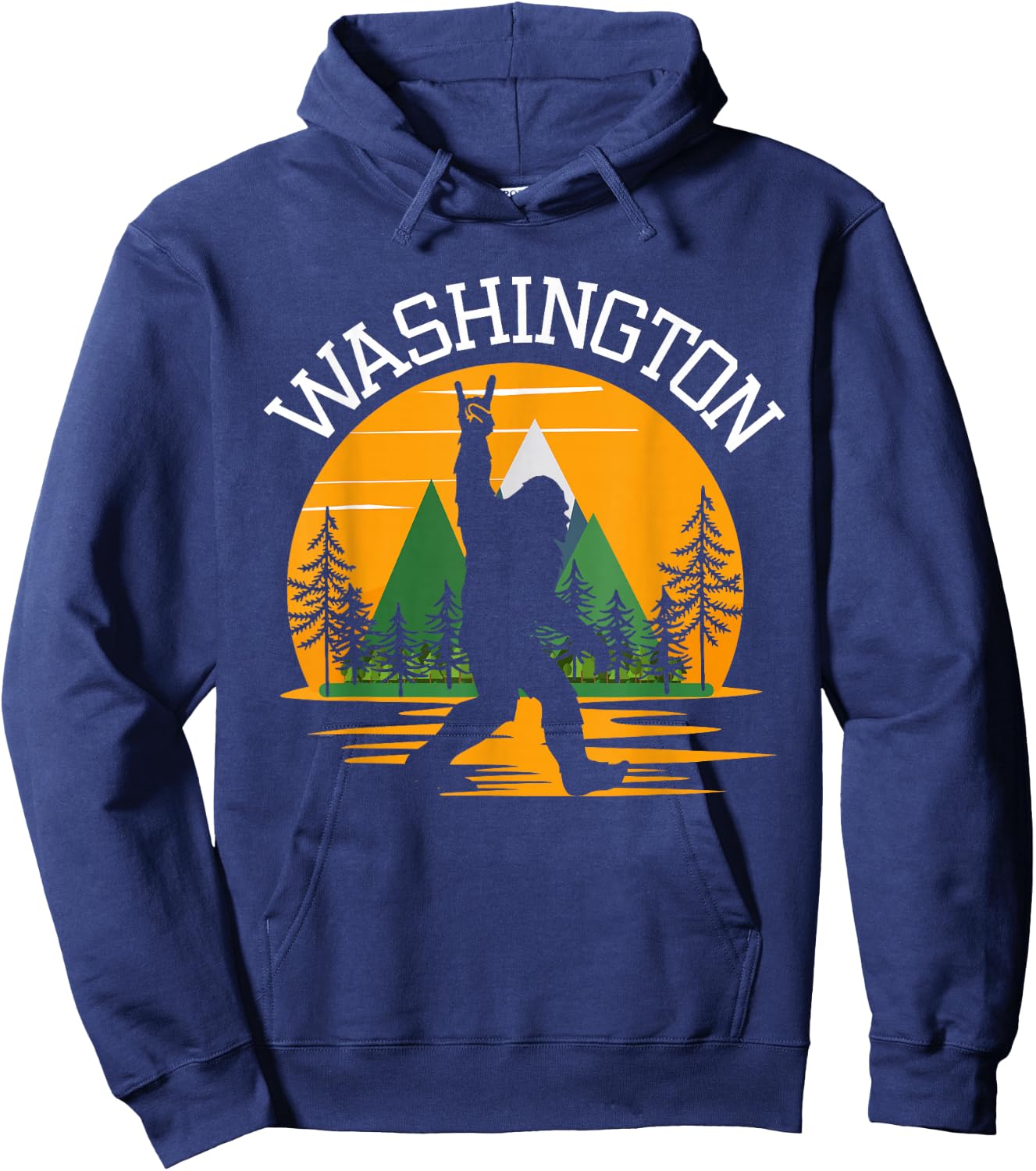 Washington US State Bigfoot Sasquatch Hoodie - Hoodie | Navy