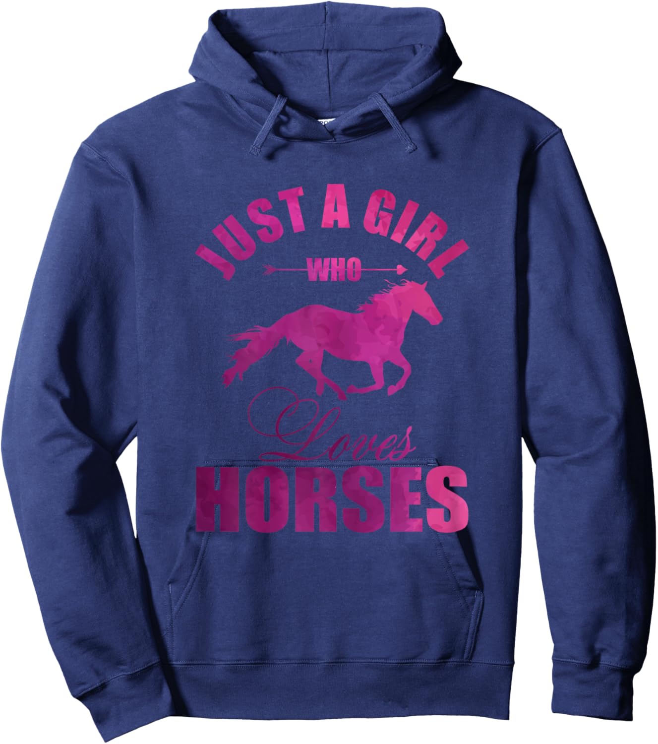 Just A Girl Who Loves Horses Watercolor Horse Hoodie - Hoodie | Navy