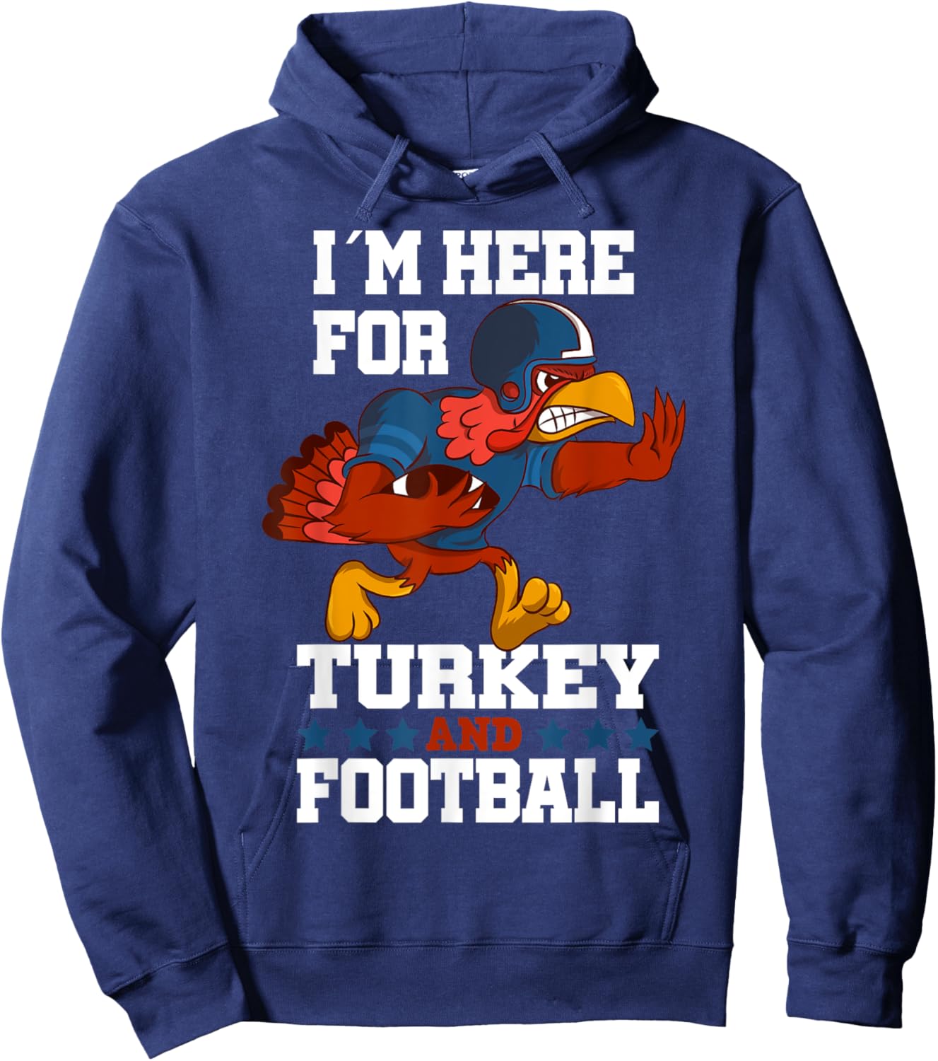 Thanksgiving Turkey and Football Hoodie - Hoodie | Navy