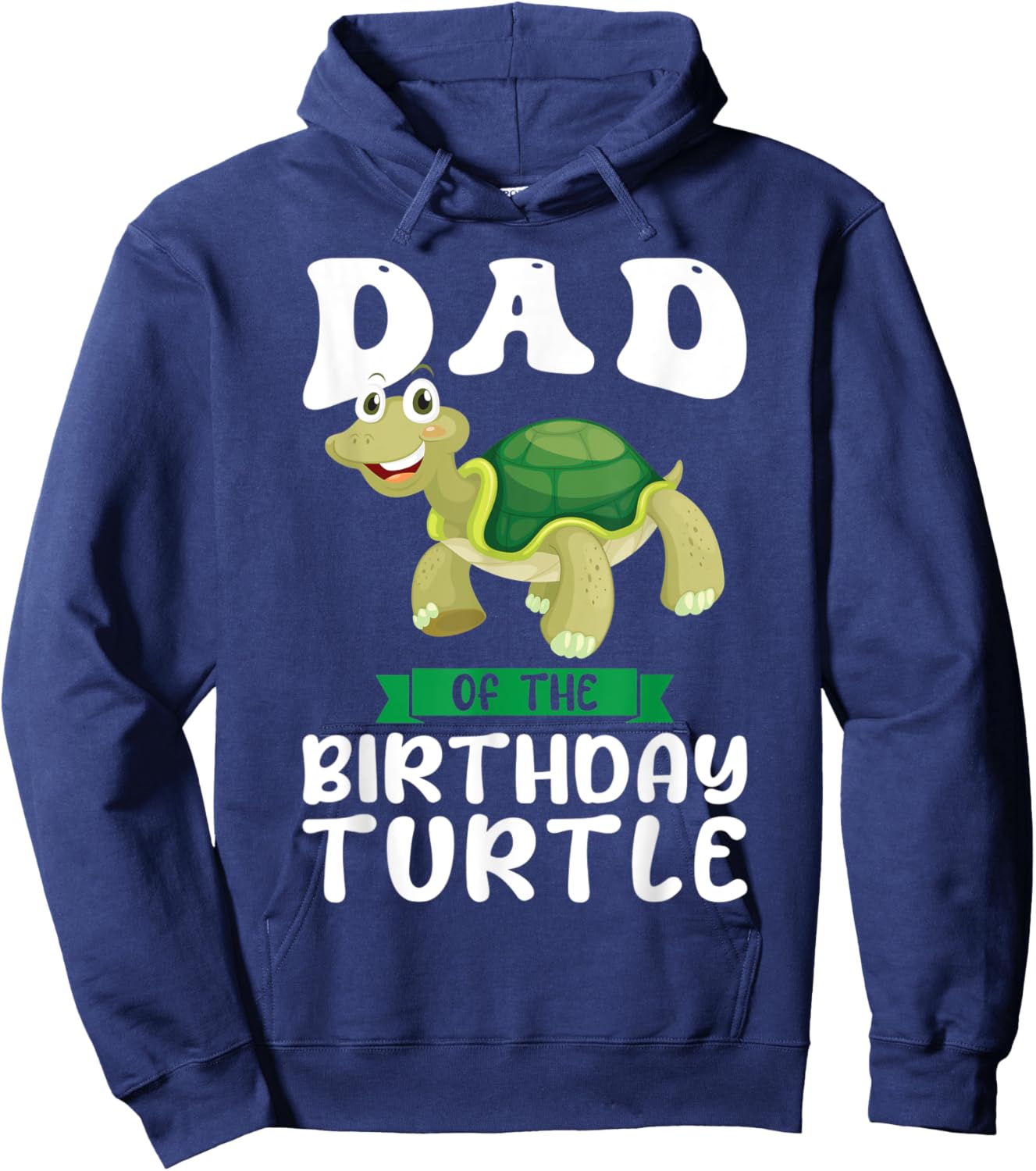 Dad of the Birthday Turtle Birthday Hoodie - Hoodie | Navy