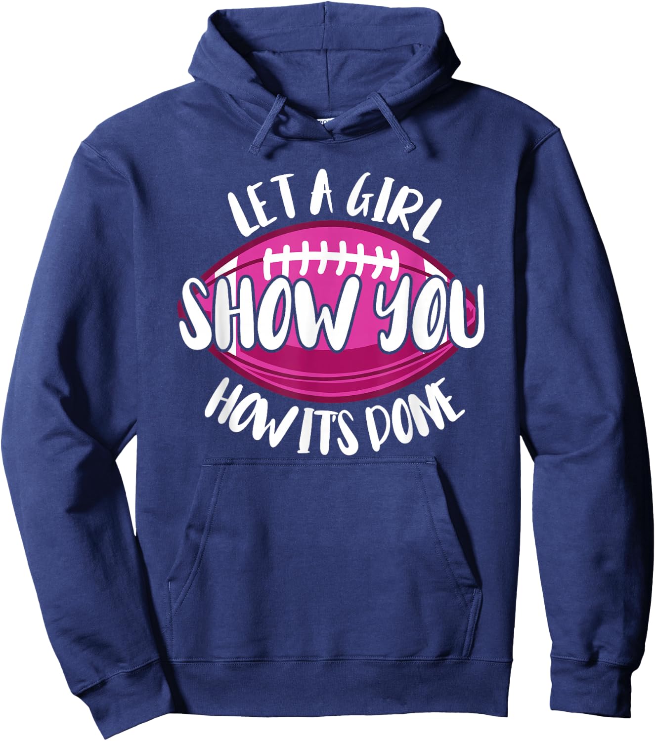Funny Flag Football Girl Hoodie - Hoodie | Navy