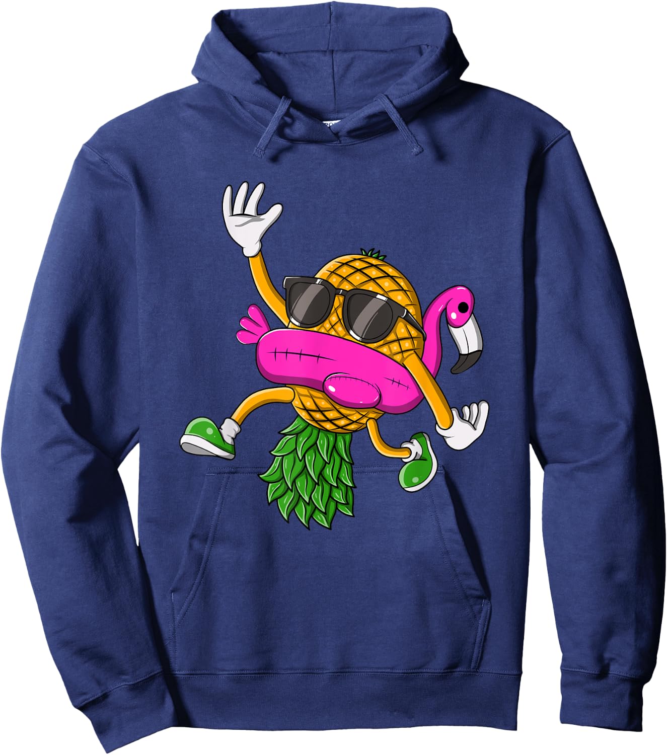 Upside Down Pineapple Swinger Flamingo Women Hoodie - Hoodie | Navy