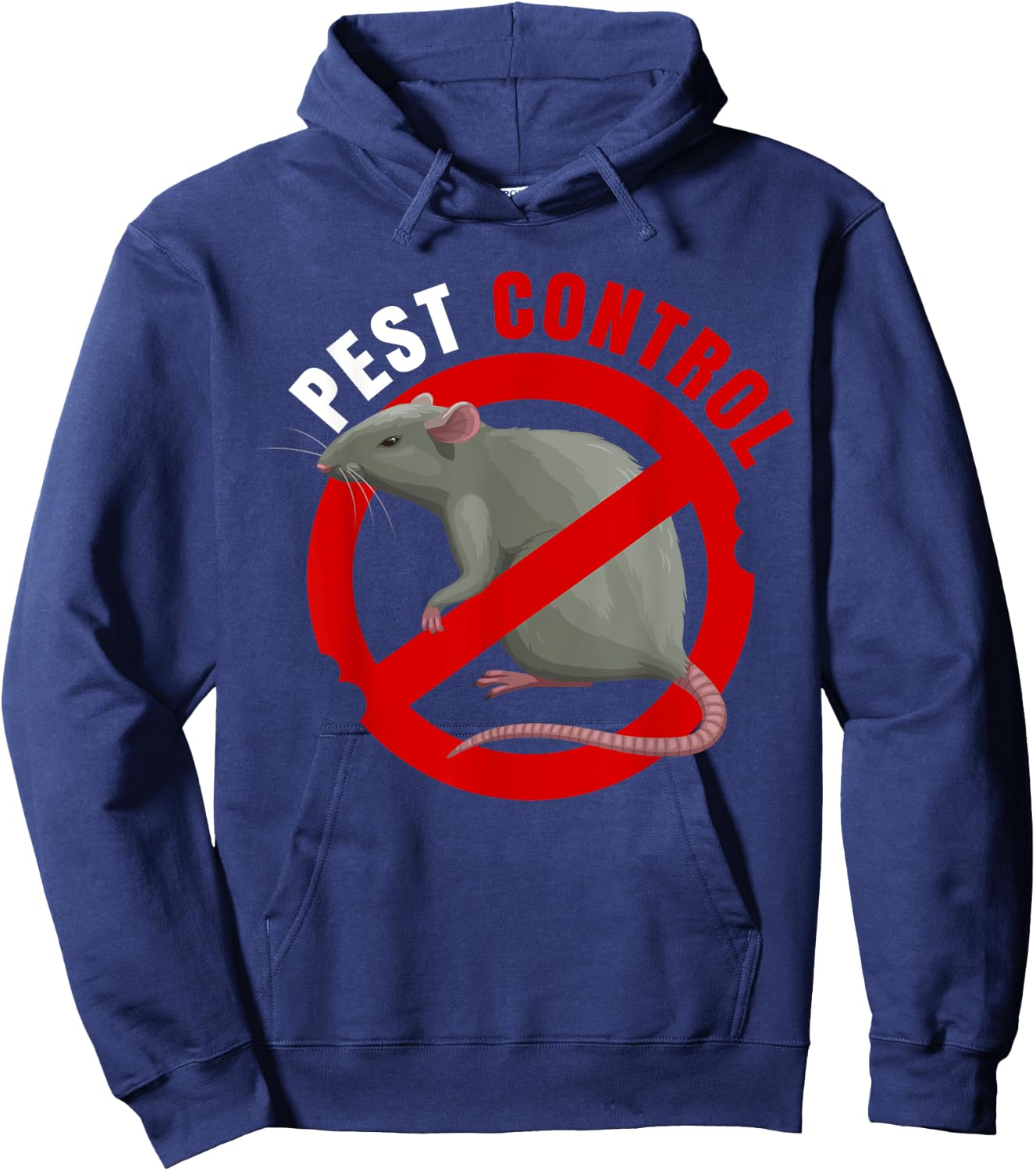 Pest Control Mouse Rat Stop Sign Deratization Hoodie - Hoodie | Navy
