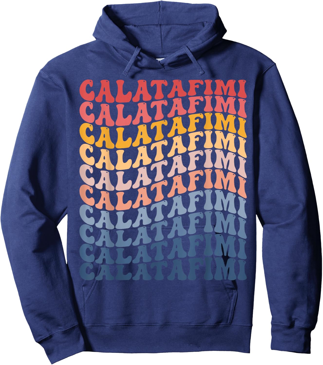 Calatafimi City Groovy Retro Hoodie - Hoodie | Navy