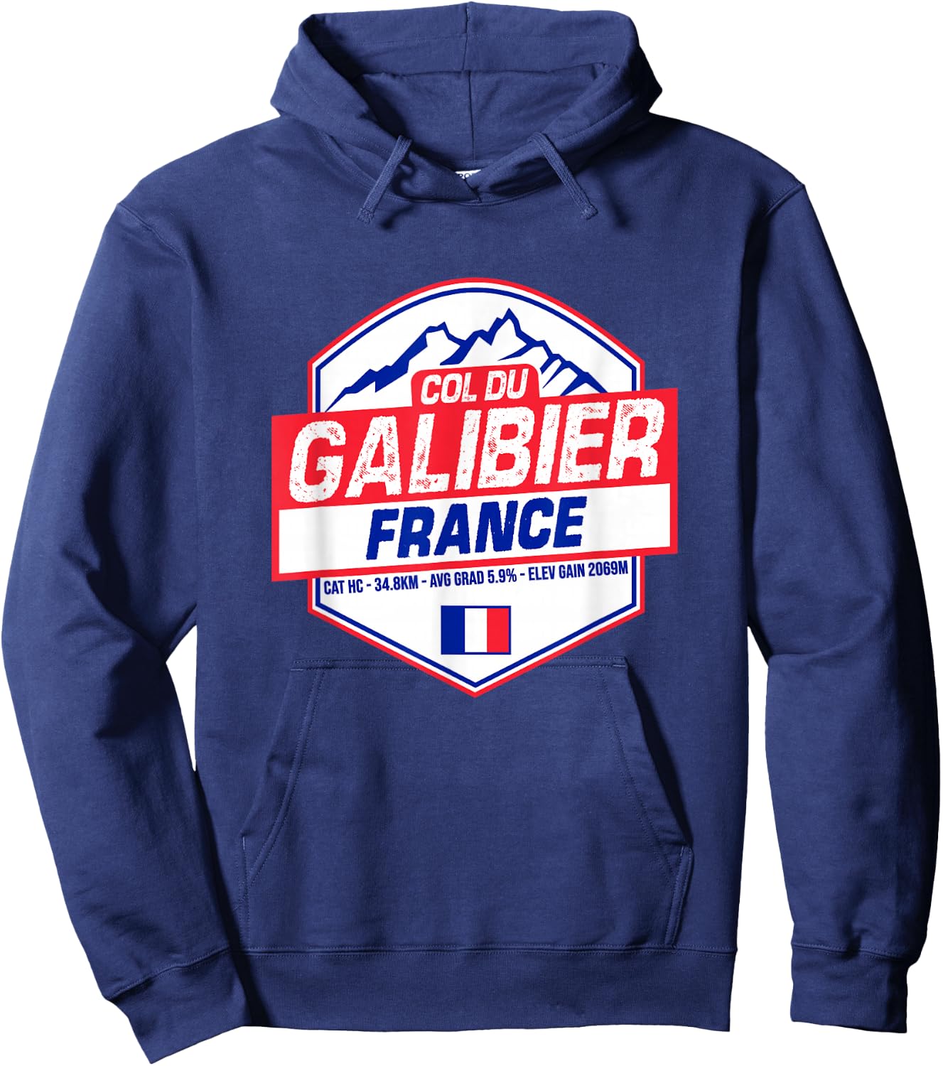 Col du Galibier Cycling In France Road Cyclist Hoodie - Hoodie | Navy