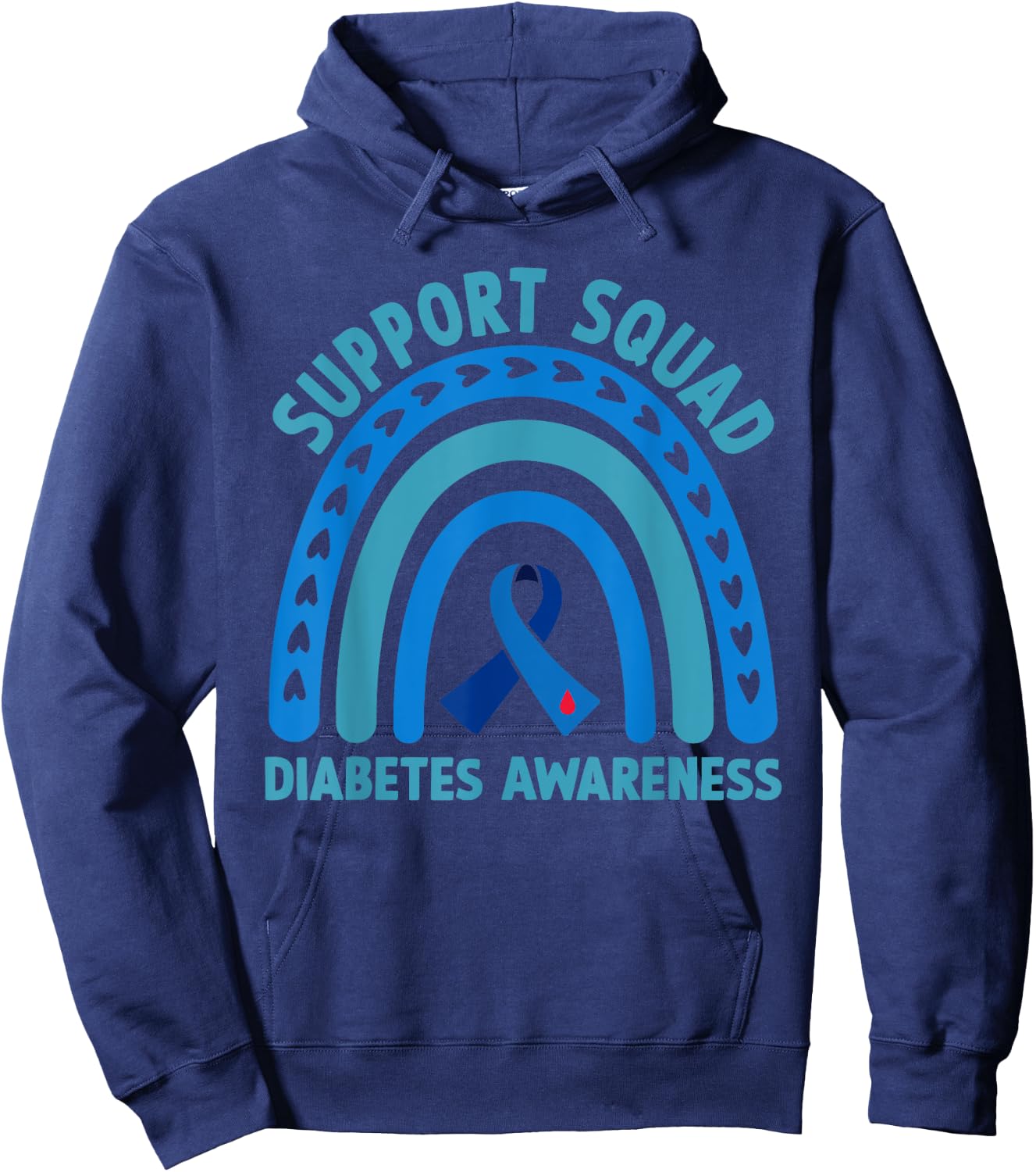 Diabetes Blue Support Squad Diabetes Awareness Hoodie - Hoodie | Navy