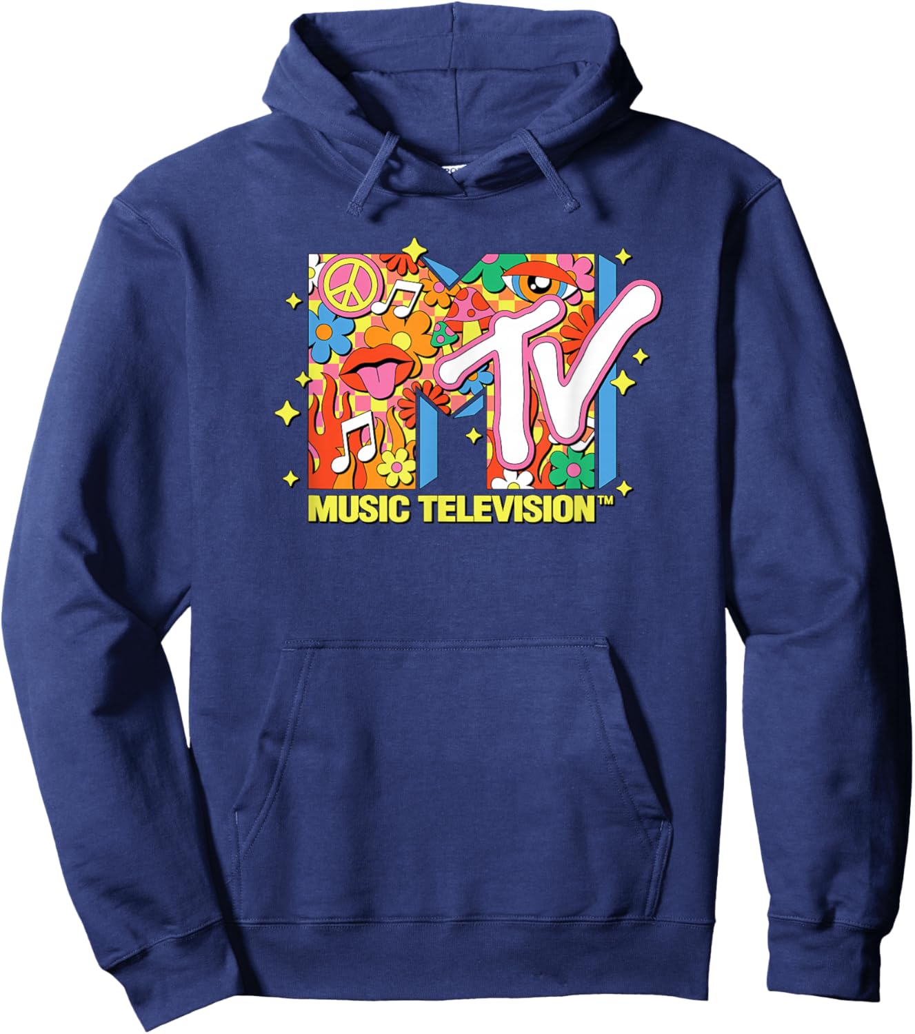 MTV - Retro Collage Logo Hoodie - Hoodie | Navy