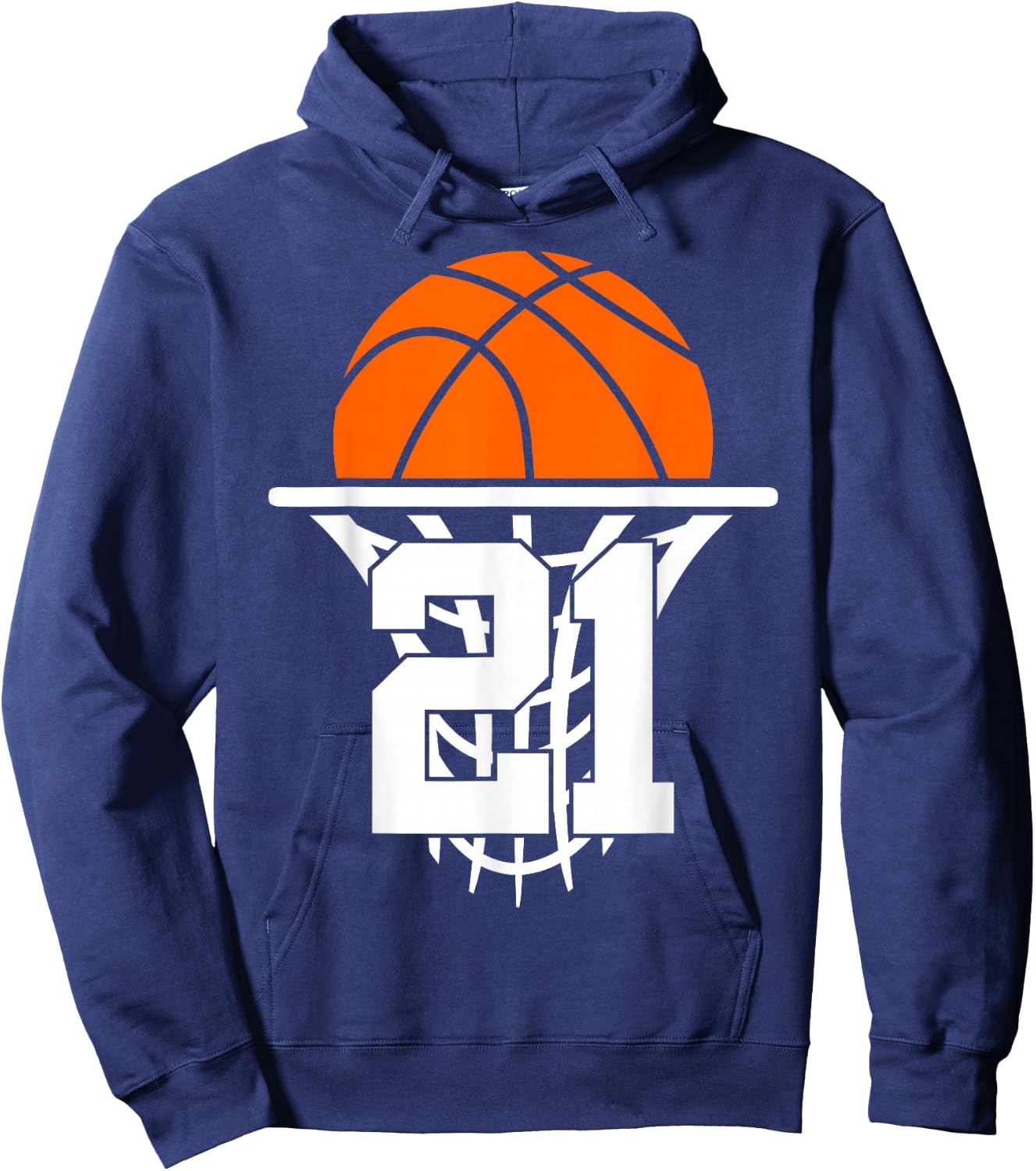 21 Years Basketball 21st Birthday Hoodie - Hoodie | Navy