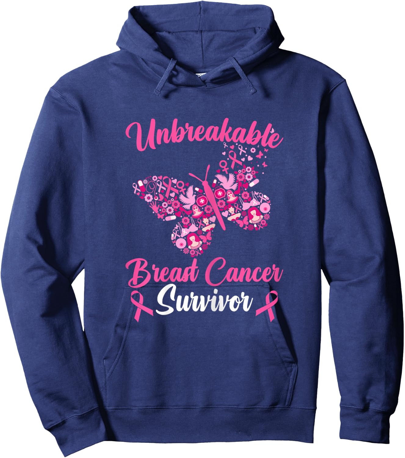 Breast Cancer Awareness Breast Cancer Survivor Hoodie - Hoodie | Navy