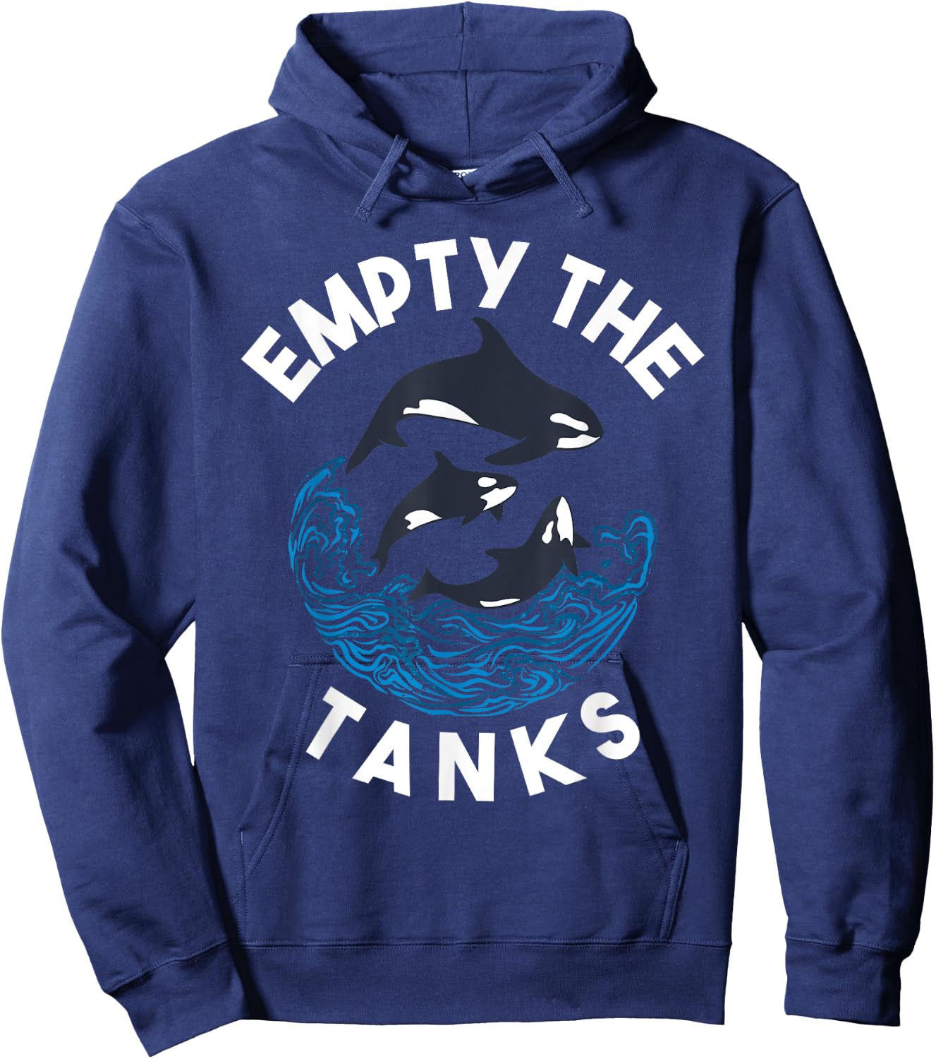 Empty the Tanks Orca Whale Hoodie - Hoodie | Navy