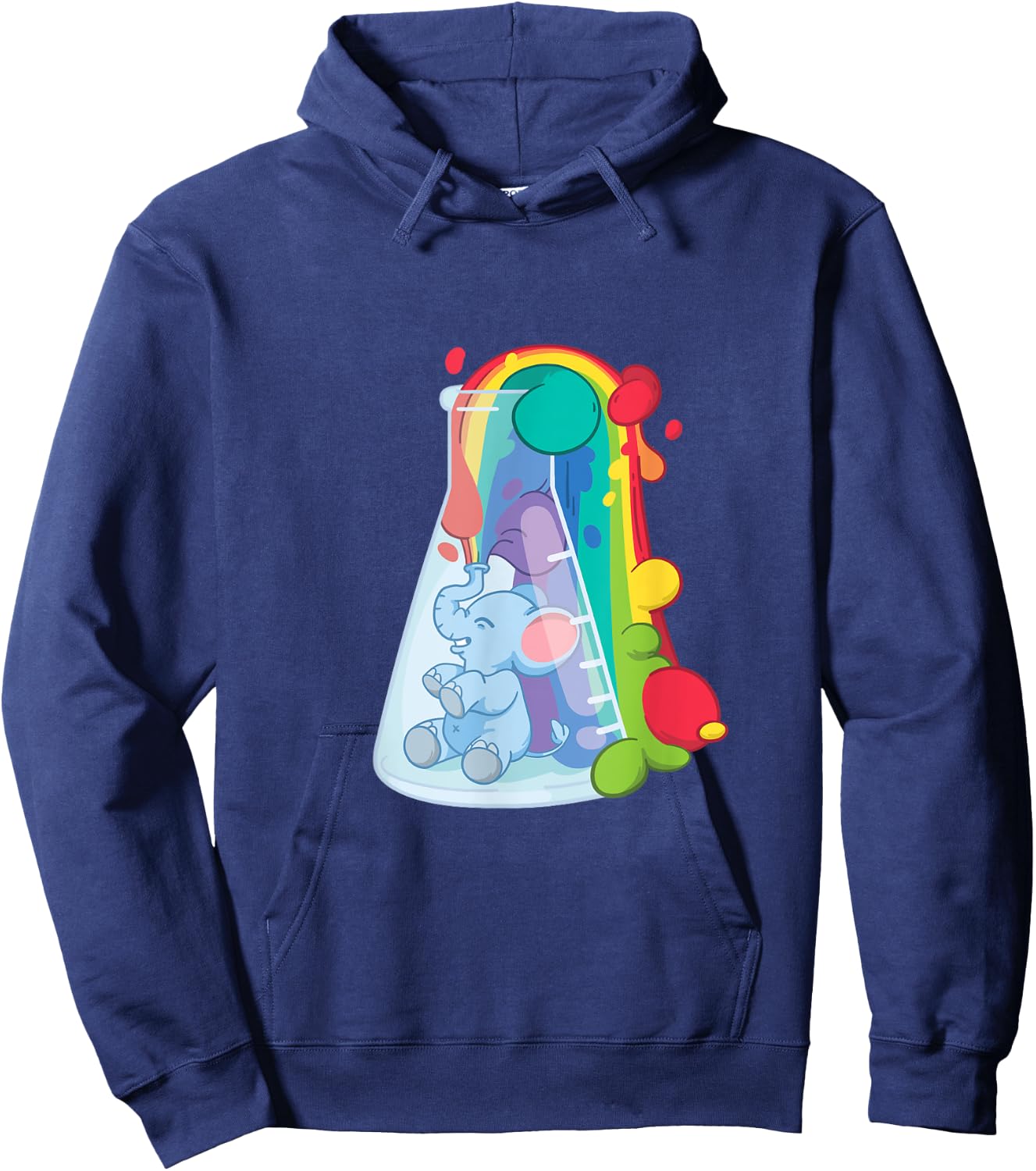 Elephant Toothpaste in a Chemistry Beaker Hoodie - Hoodie | Navy
