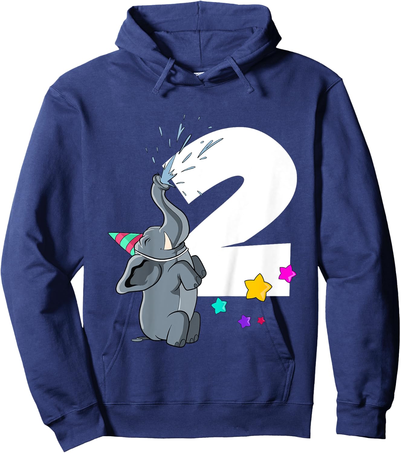 Elephant 2nd birthday 2 years old Hoodie - Hoodie | Navy