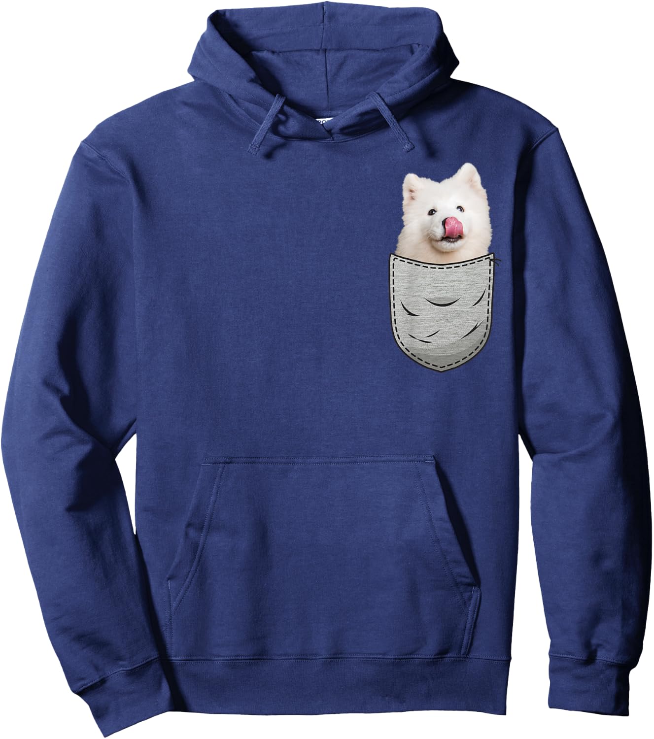 Samojeder Samoyed Chest Bag Pocket Dog Owners Hoodie - Hoodie | Navy