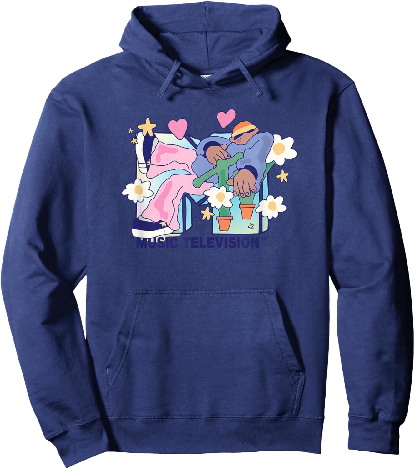 MTV - Funky Flower Dude Logo Hoodie - Hoodie | Navy