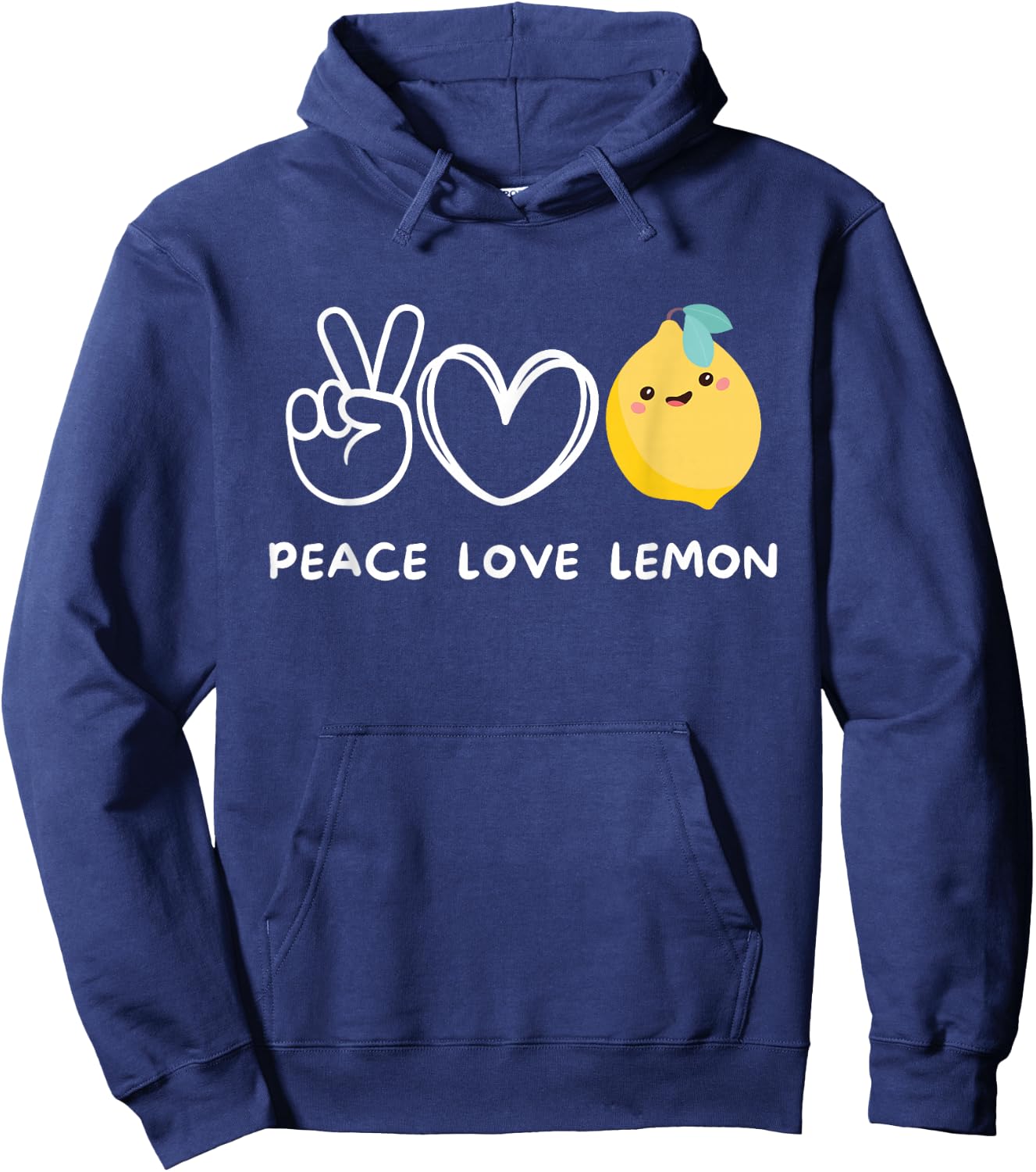 Peace, Love Lemon Retro Lemon Lover Fruit Lover Hoodie - Hoodie | Navy